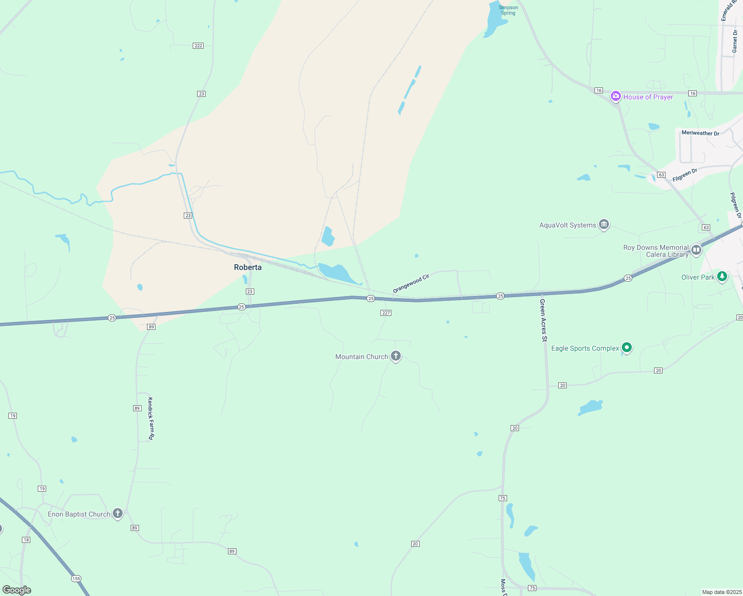 map of restaurants, bars, coffee shops, grocery stores, and more near 8039 Alabama 25 in Calera