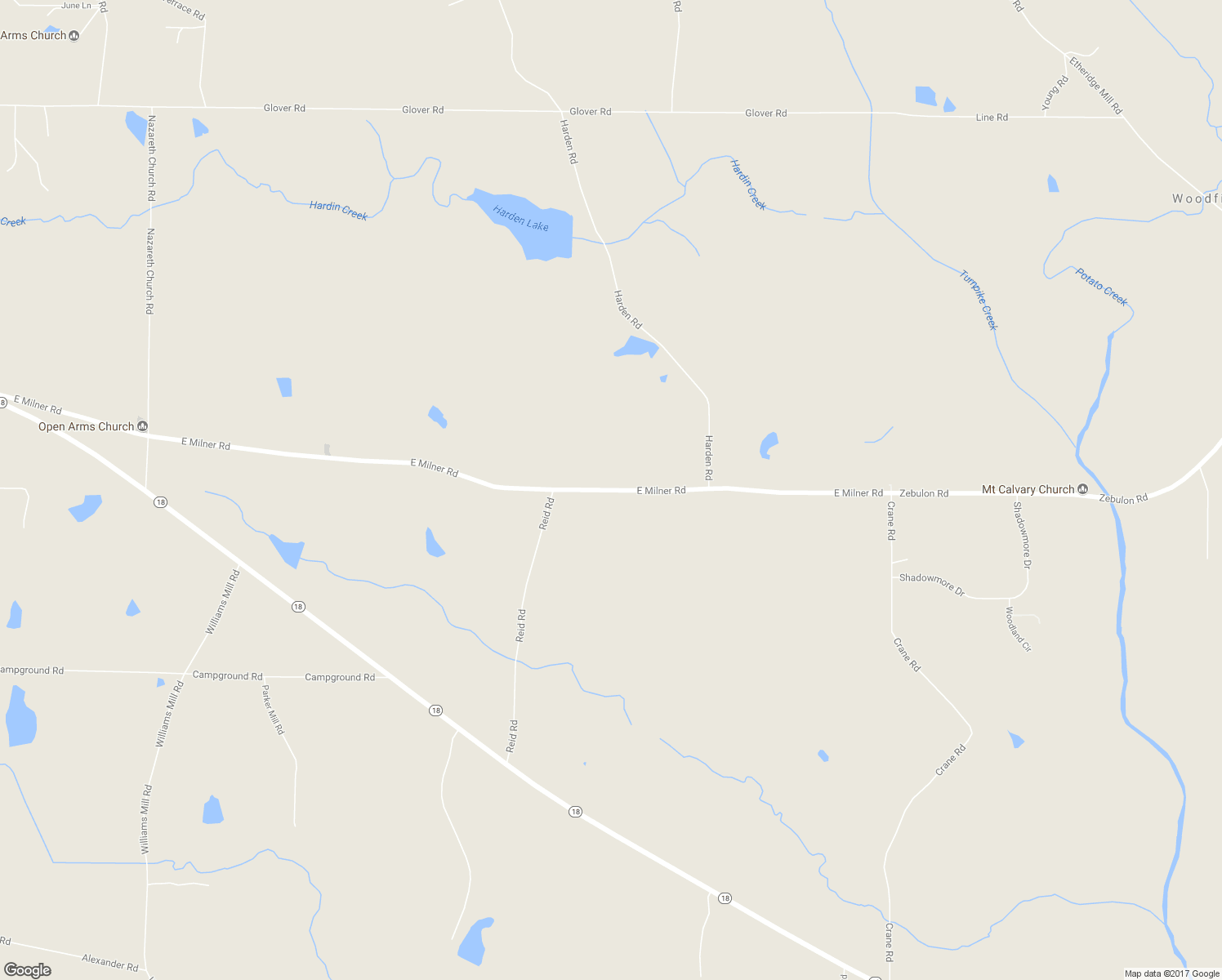 map of restaurants, bars, coffee shops, grocery stores, and more near 1835 East Milner Road in Zebulon