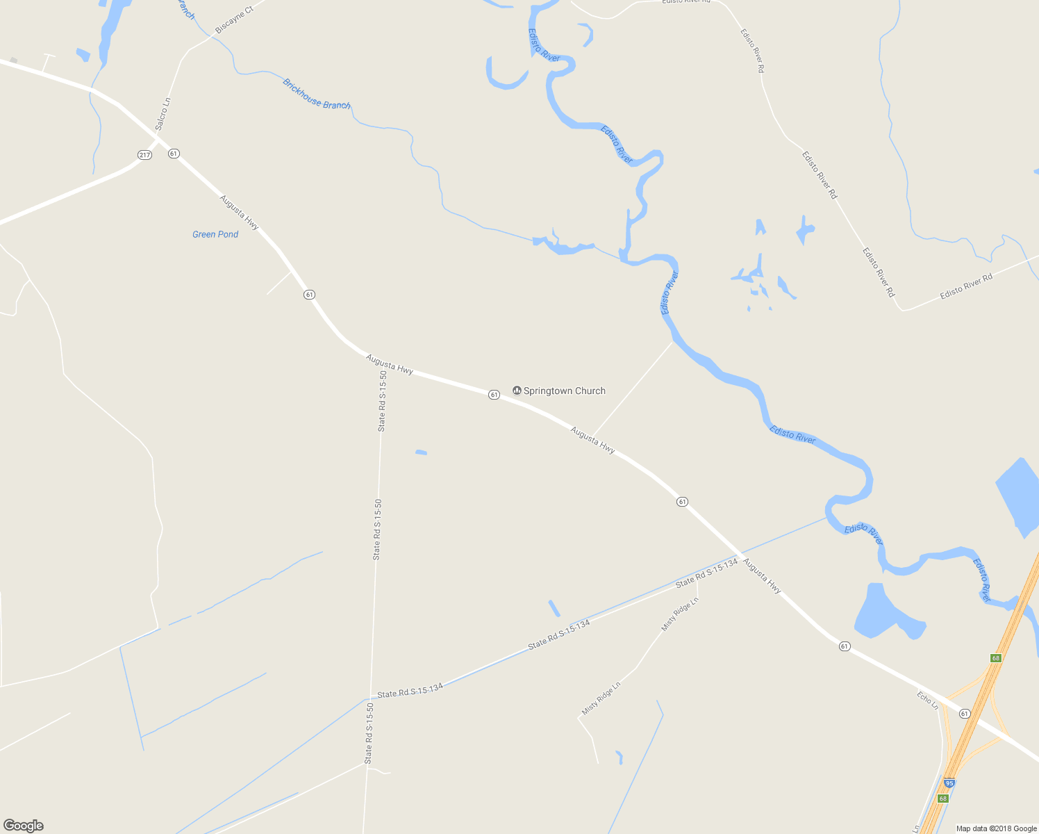 map of restaurants, bars, coffee shops, grocery stores, and more near 8848 Augusta Highway in Smoaks