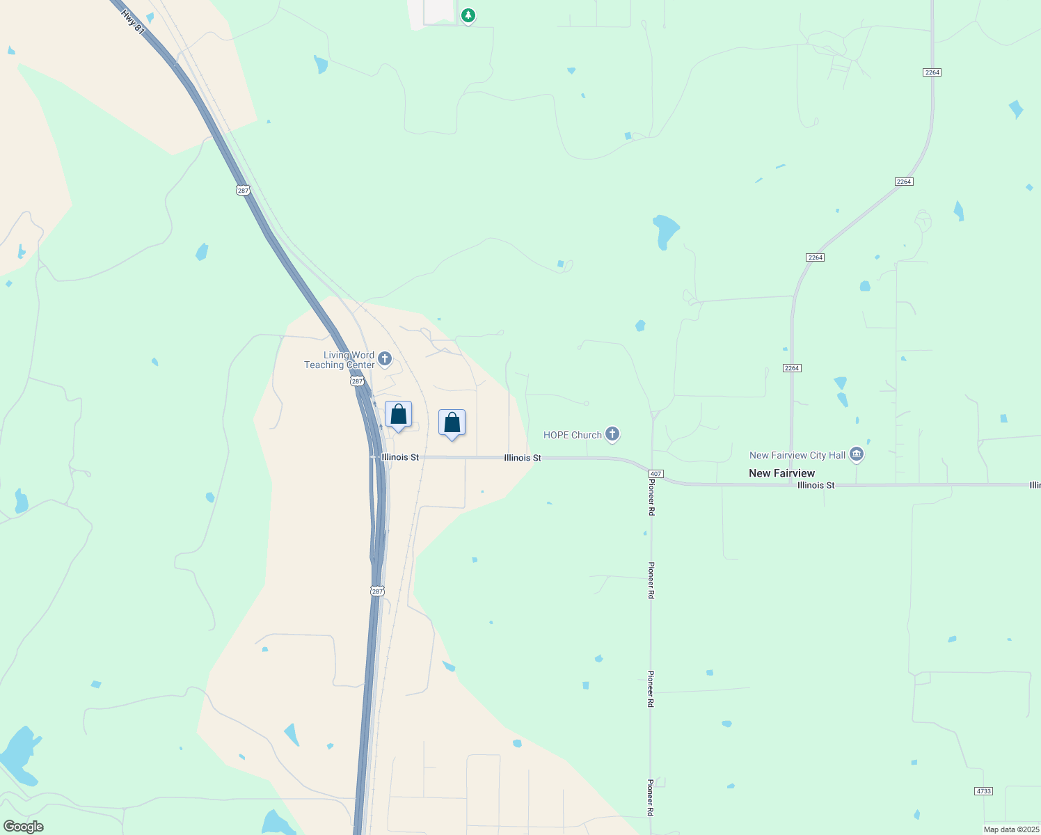 map of restaurants, bars, coffee shops, grocery stores, and more near 127 Sky Way in Rhome