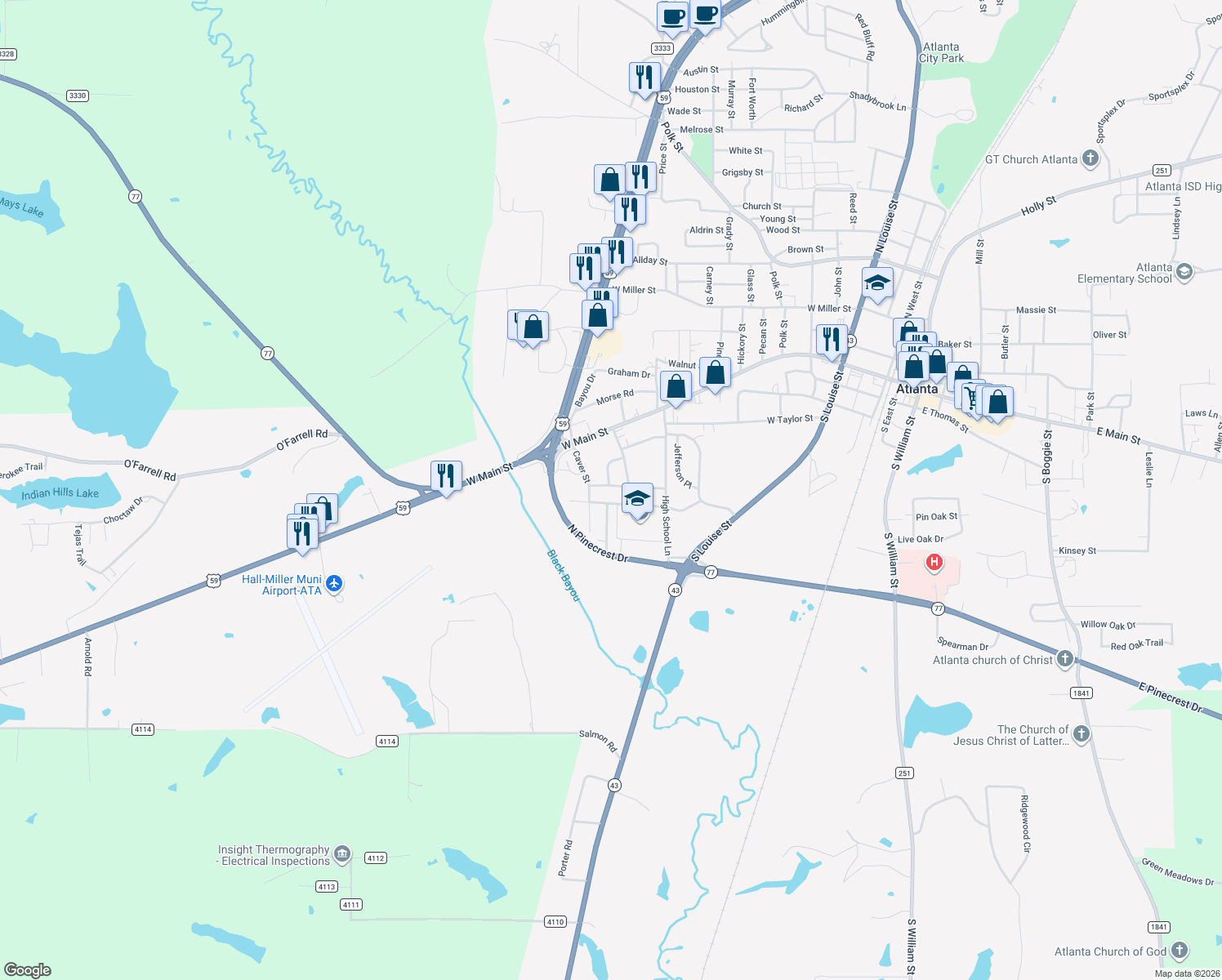 map of restaurants, bars, coffee shops, grocery stores, and more near 817 Caver Street in Atlanta