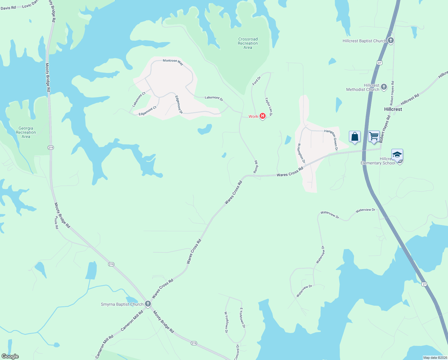 map of restaurants, bars, coffee shops, grocery stores, and more near 99 South Crossroad in LaGrange
