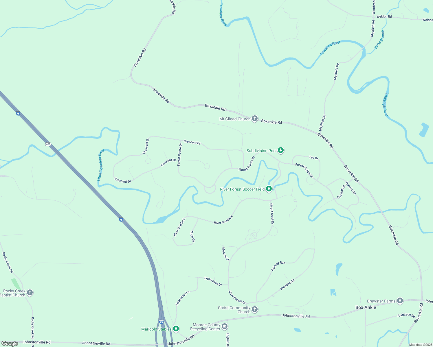 map of restaurants, bars, coffee shops, grocery stores, and more near 504 Forest Pointe Drive in Forsyth