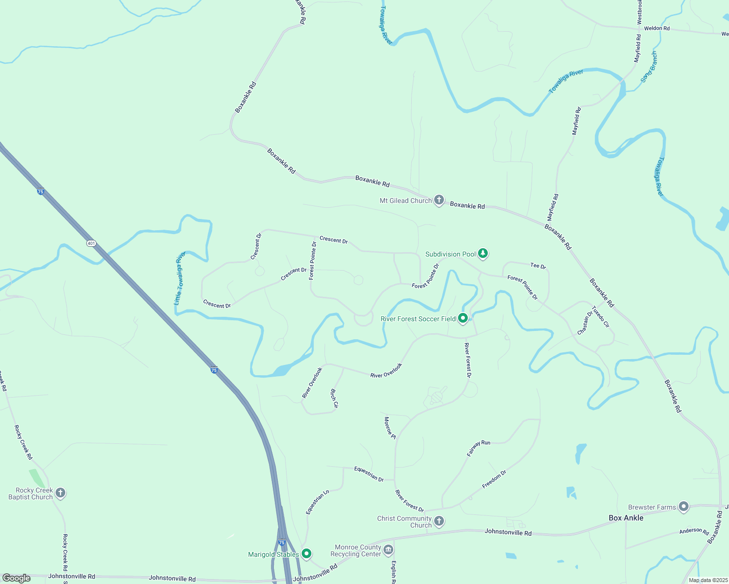 map of restaurants, bars, coffee shops, grocery stores, and more near 504 Forest Pointe Drive in Forsyth
