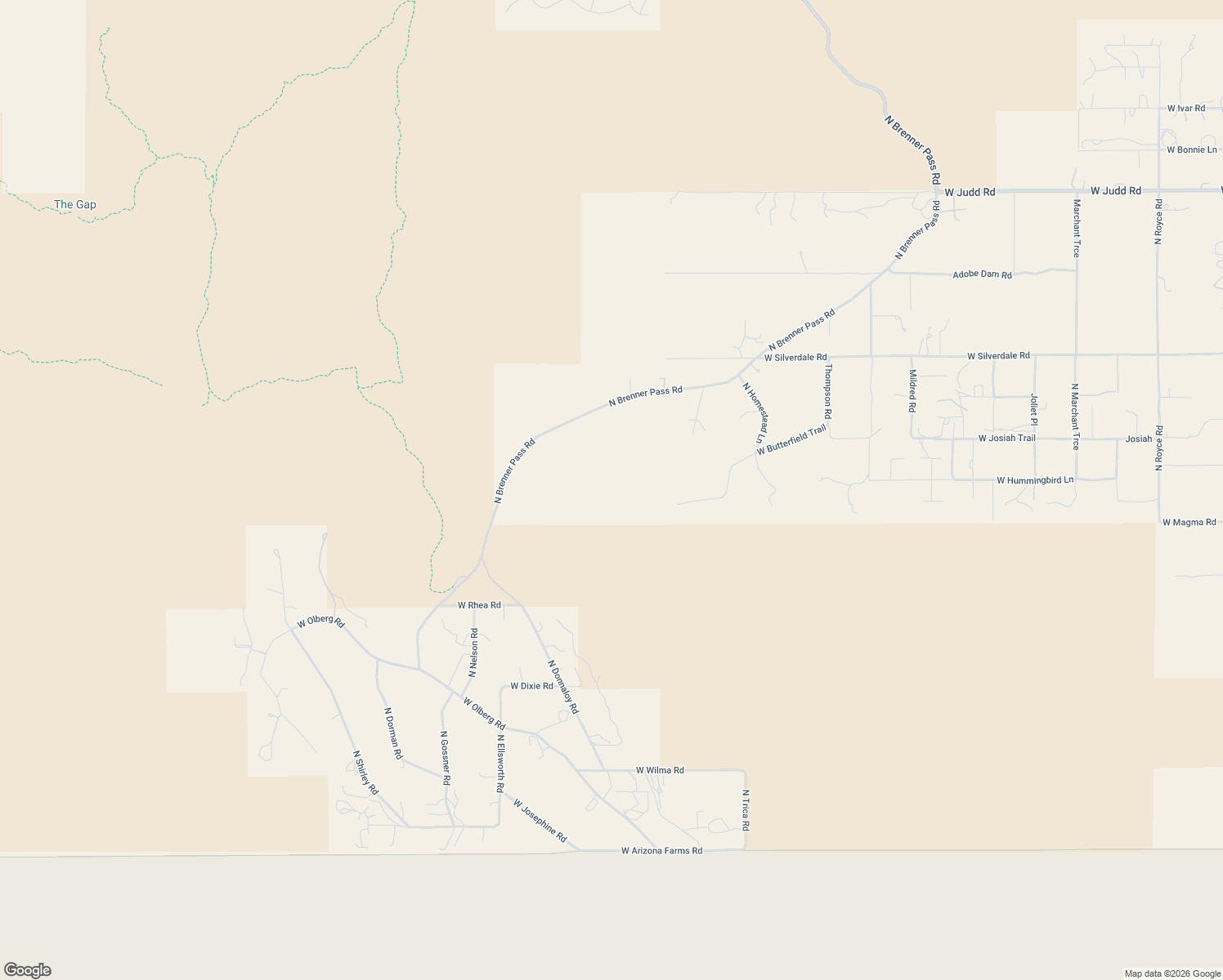 map of restaurants, bars, coffee shops, grocery stores, and more near West Butterfield Trail in San Tan Valley