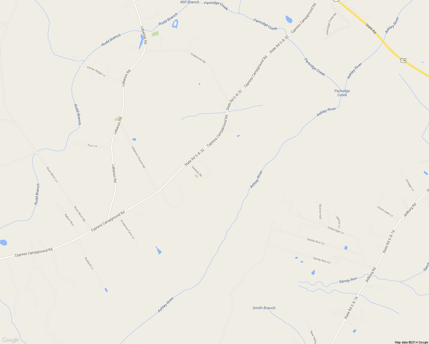 map of restaurants, bars, coffee shops, grocery stores, and more near 946 Bradford Pear Lane in Ridgeville