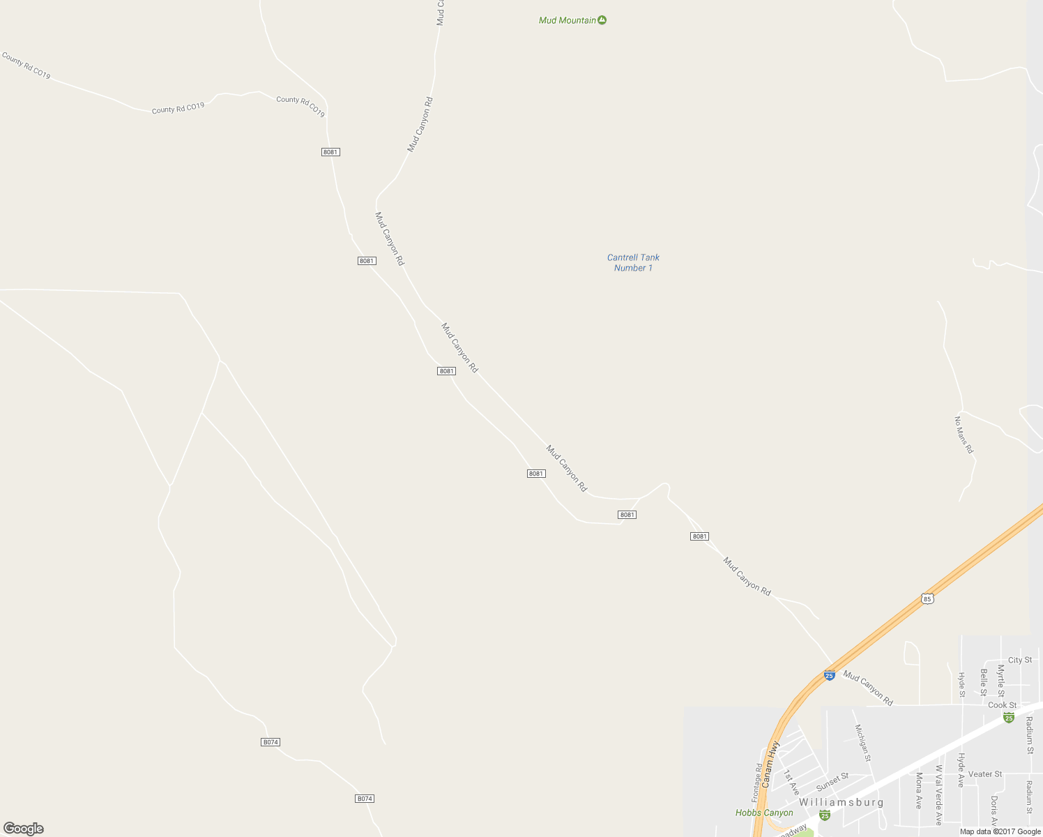 map of restaurants, bars, coffee shops, grocery stores, and more near Mud Canyon Road in Truth or Consequences