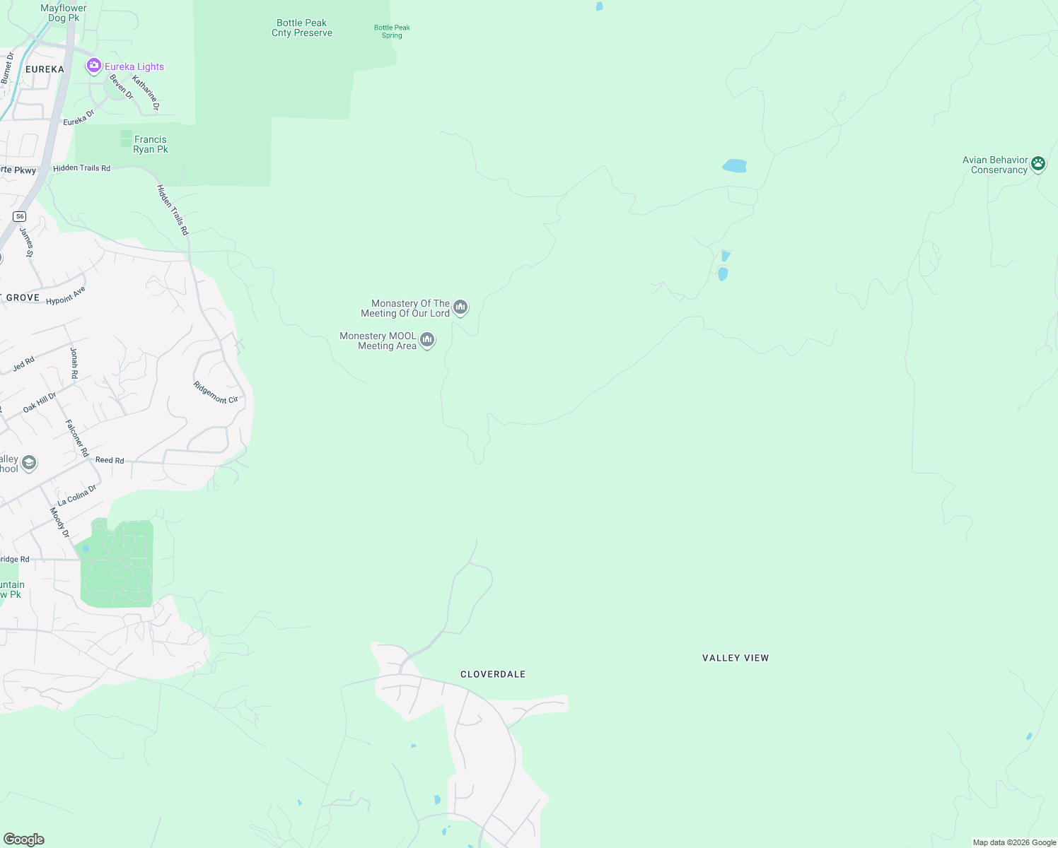 map of restaurants, bars, coffee shops, grocery stores, and more near Stonebridge Road in Escondido