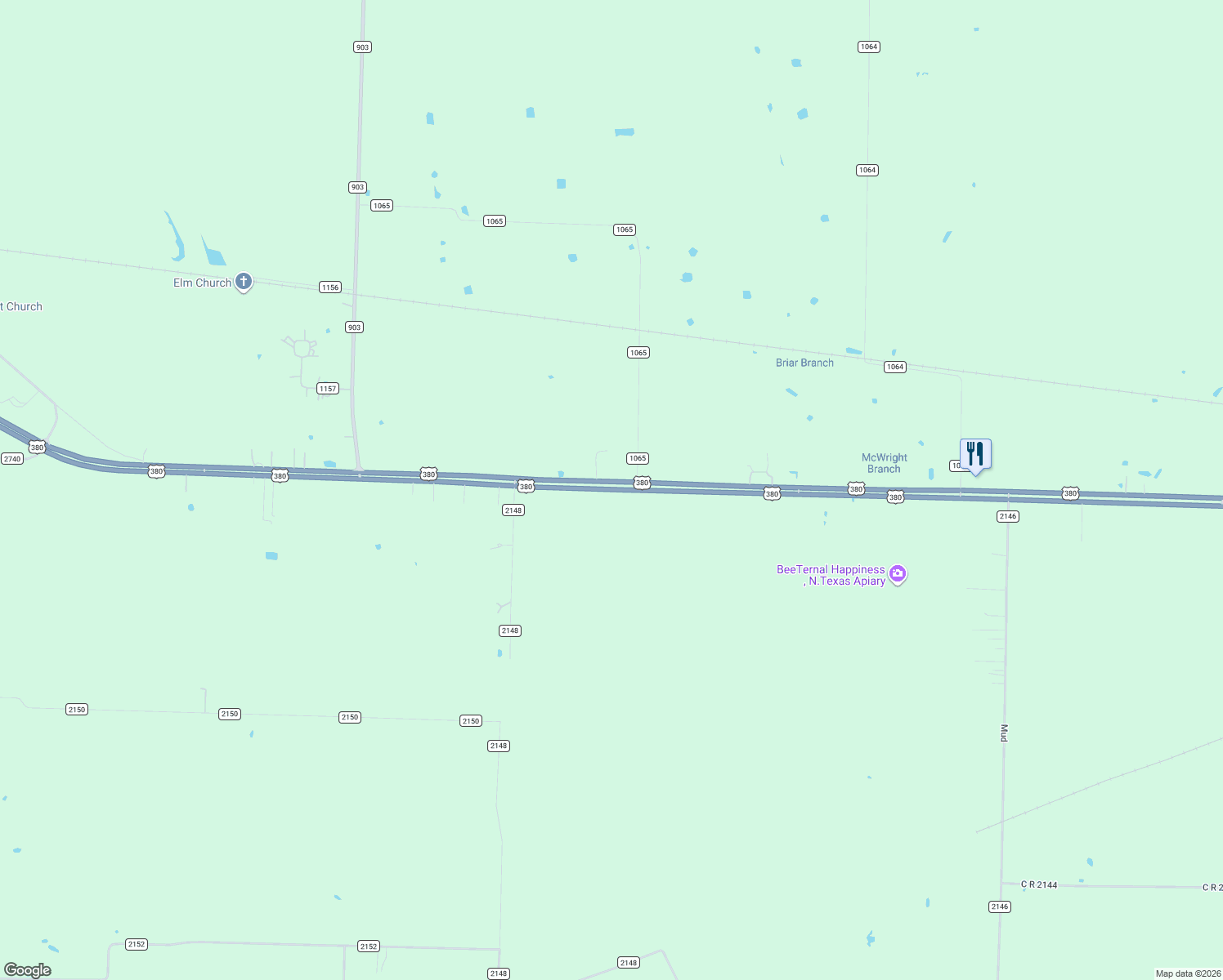 map of restaurants, bars, coffee shops, grocery stores, and more near U.S. 380 in Greenville