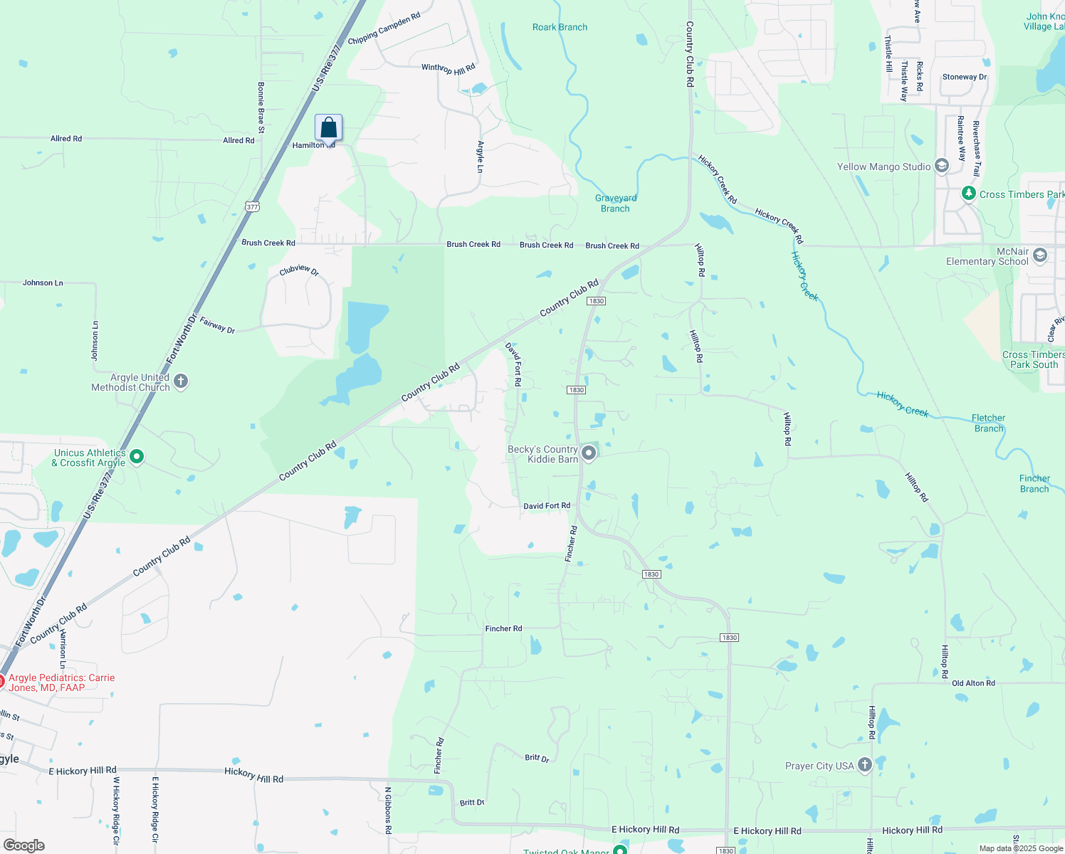 map of restaurants, bars, coffee shops, grocery stores, and more near 9213 David Fort Road in Argyle