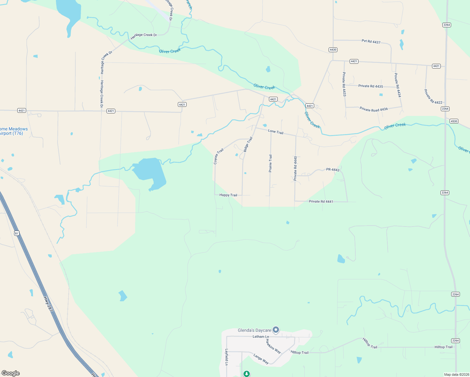 map of restaurants, bars, coffee shops, grocery stores, and more near 246 Ridge Trail in Rhome