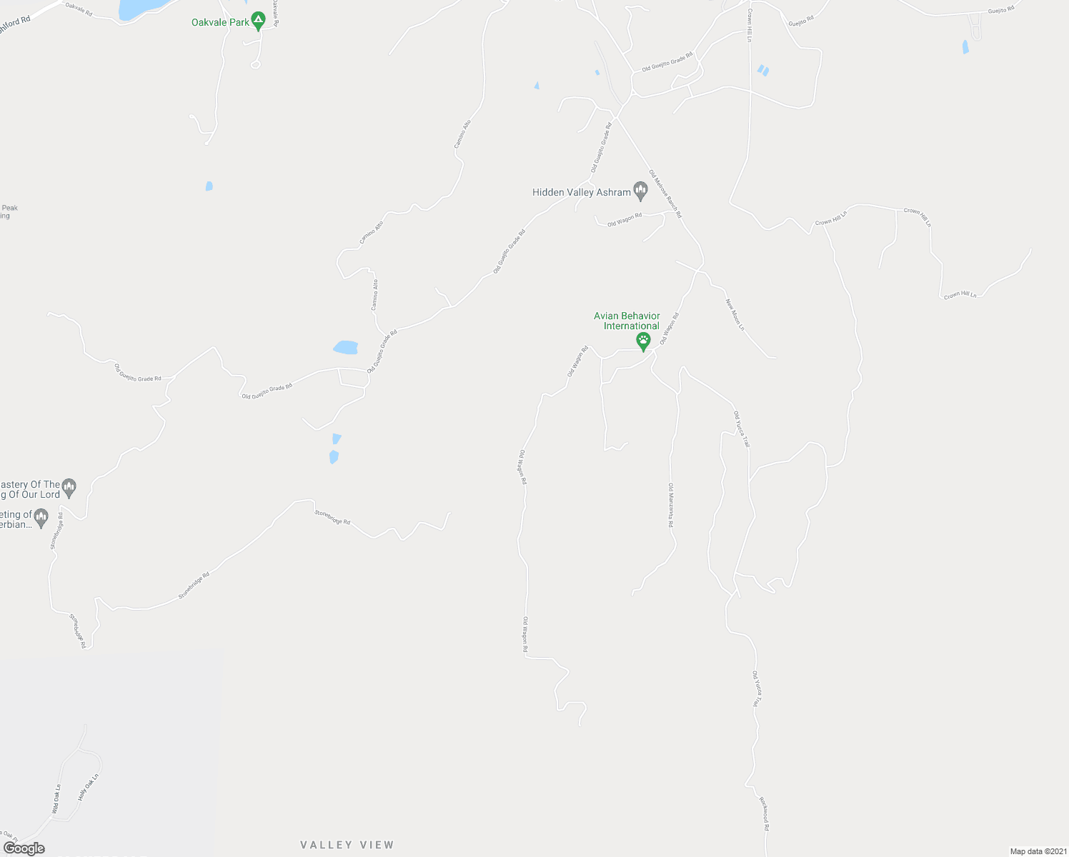 map of restaurants, bars, coffee shops, grocery stores, and more near Old Wagon Road in San Diego County