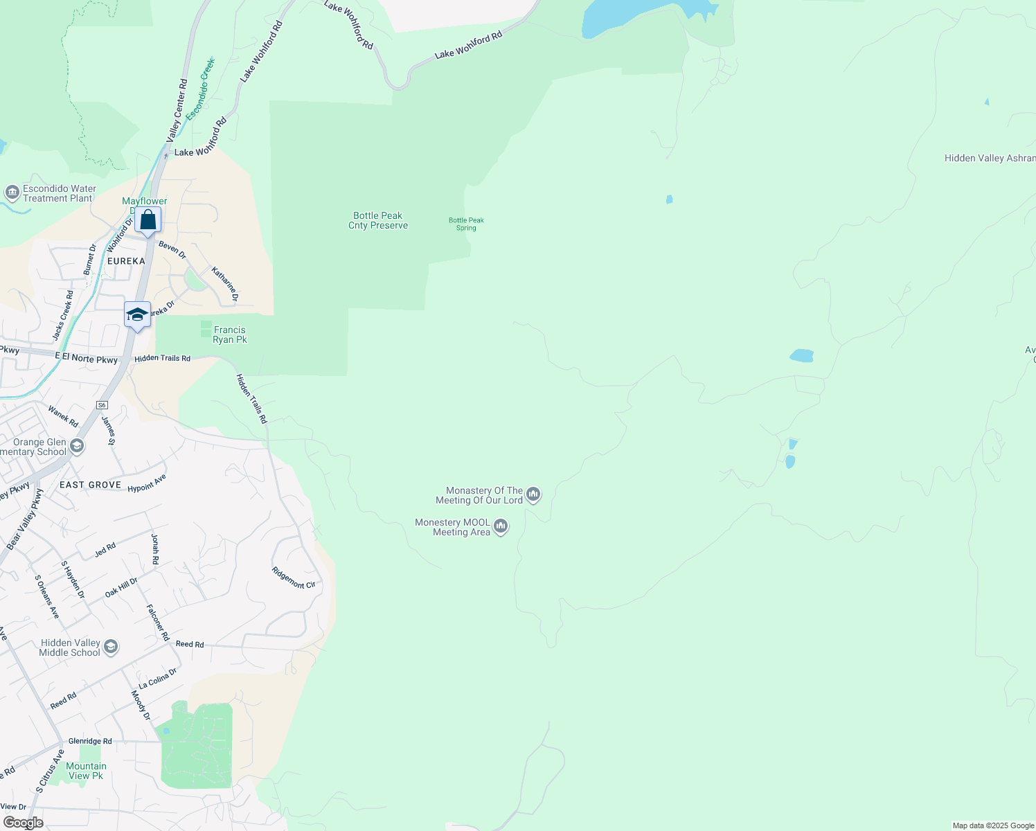map of restaurants, bars, coffee shops, grocery stores, and more near in Escondido