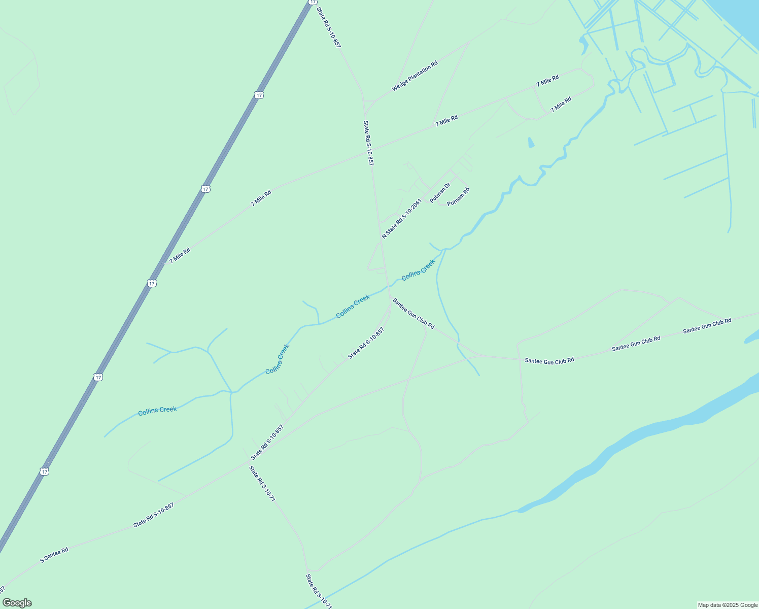 map of restaurants, bars, coffee shops, grocery stores, and more near 709 Dolph Lane in McClellanville