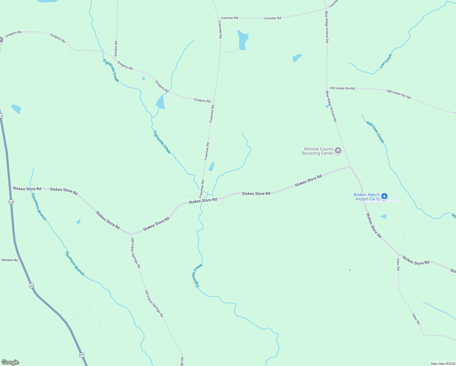 map of restaurants, bars, coffee shops, grocery stores, and more near 1064 Stokes Store Road in Forsyth