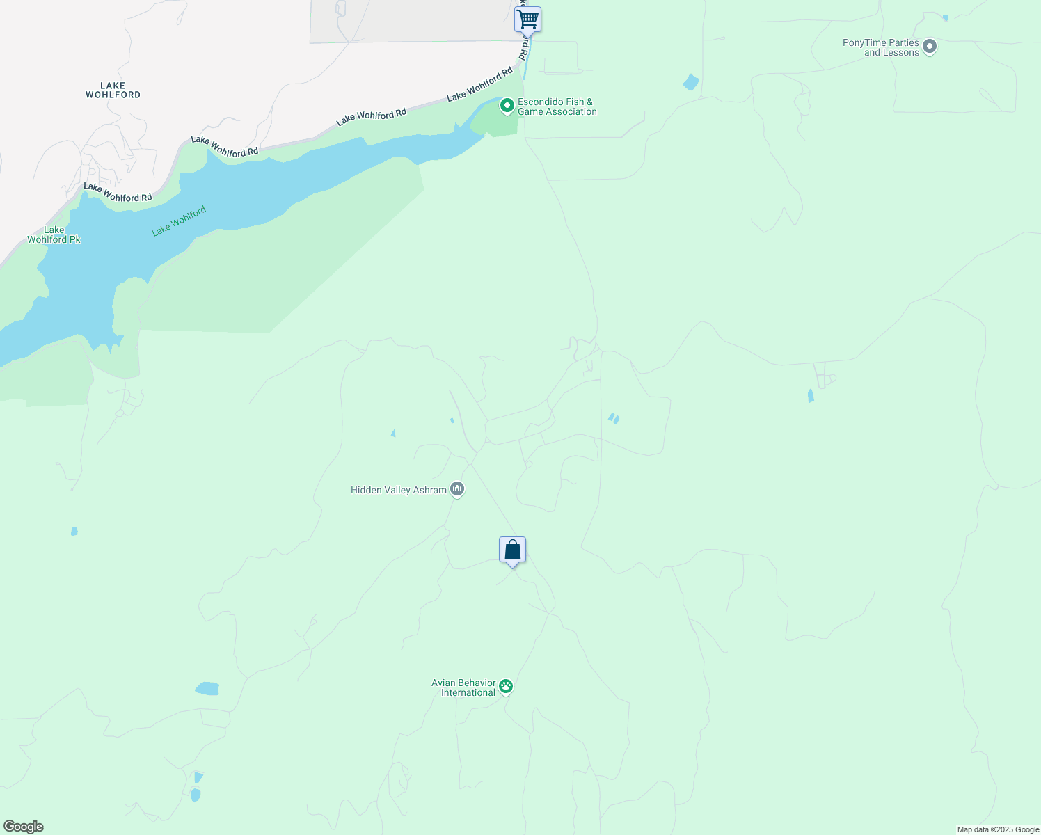 map of restaurants, bars, coffee shops, grocery stores, and more near 16755 Old Guejito Grade Road in Escondido