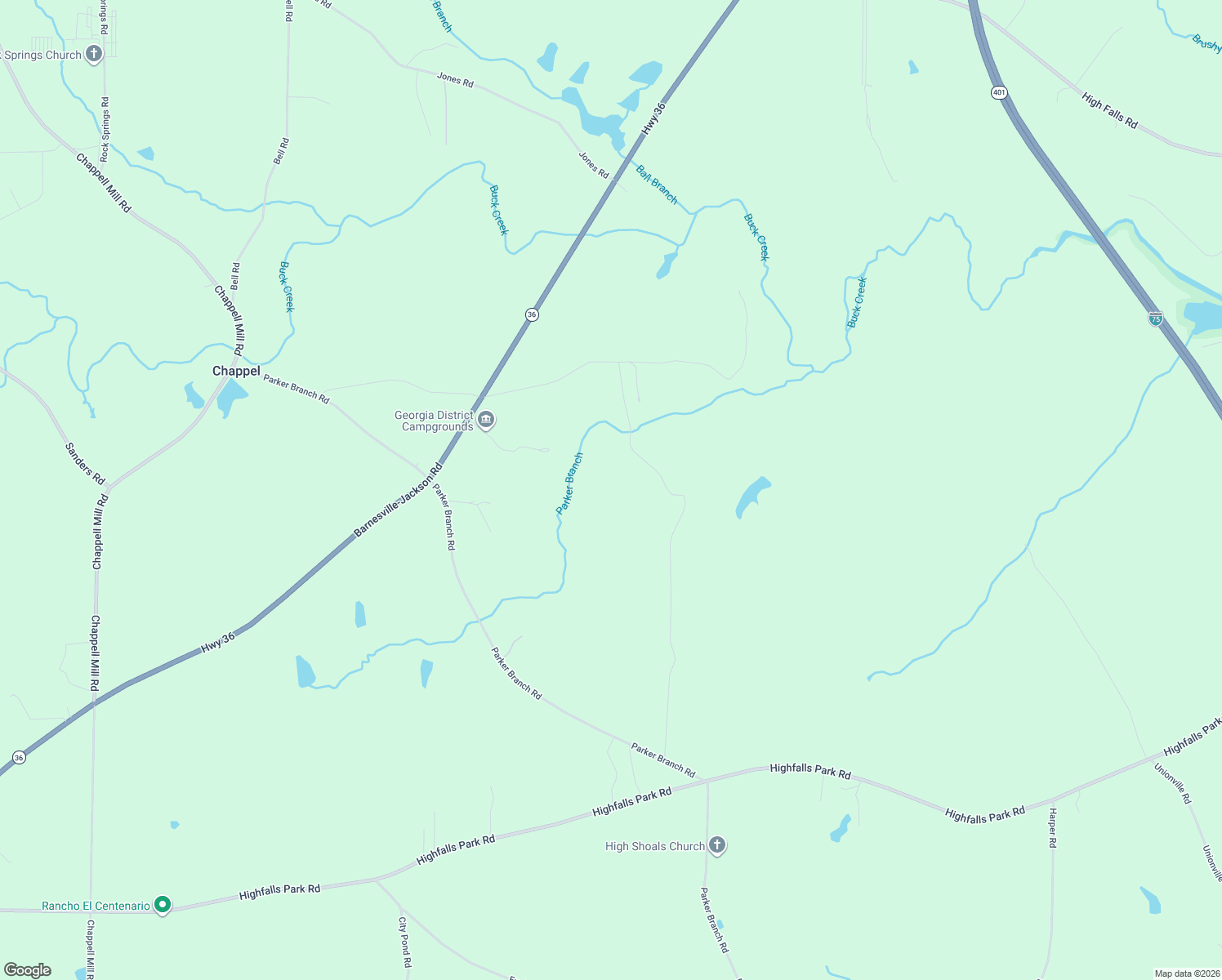 map of restaurants, bars, coffee shops, grocery stores, and more near 296 Possum Trot Road in Barnesville