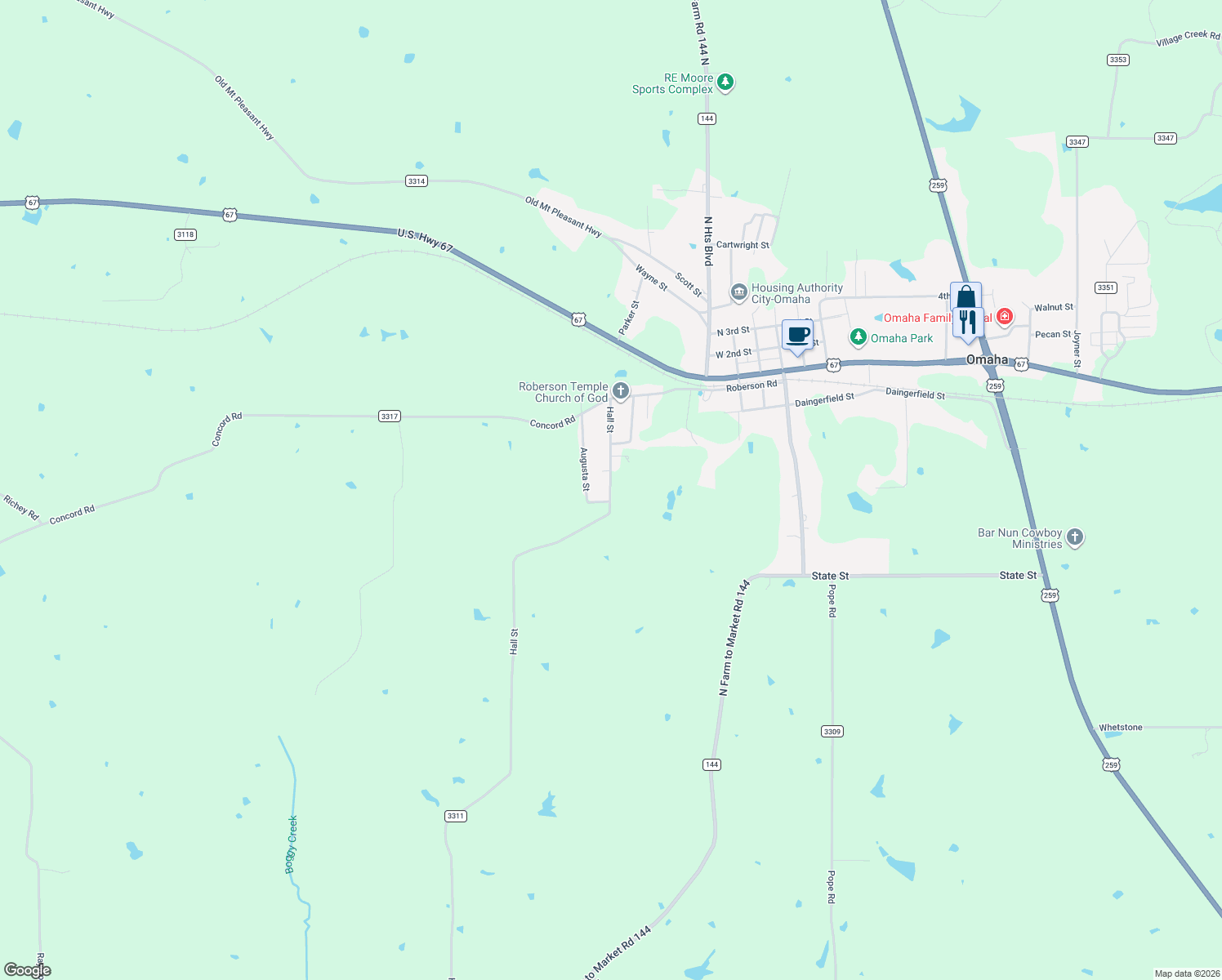 map of restaurants, bars, coffee shops, grocery stores, and more near 311 Hall Street in Omaha