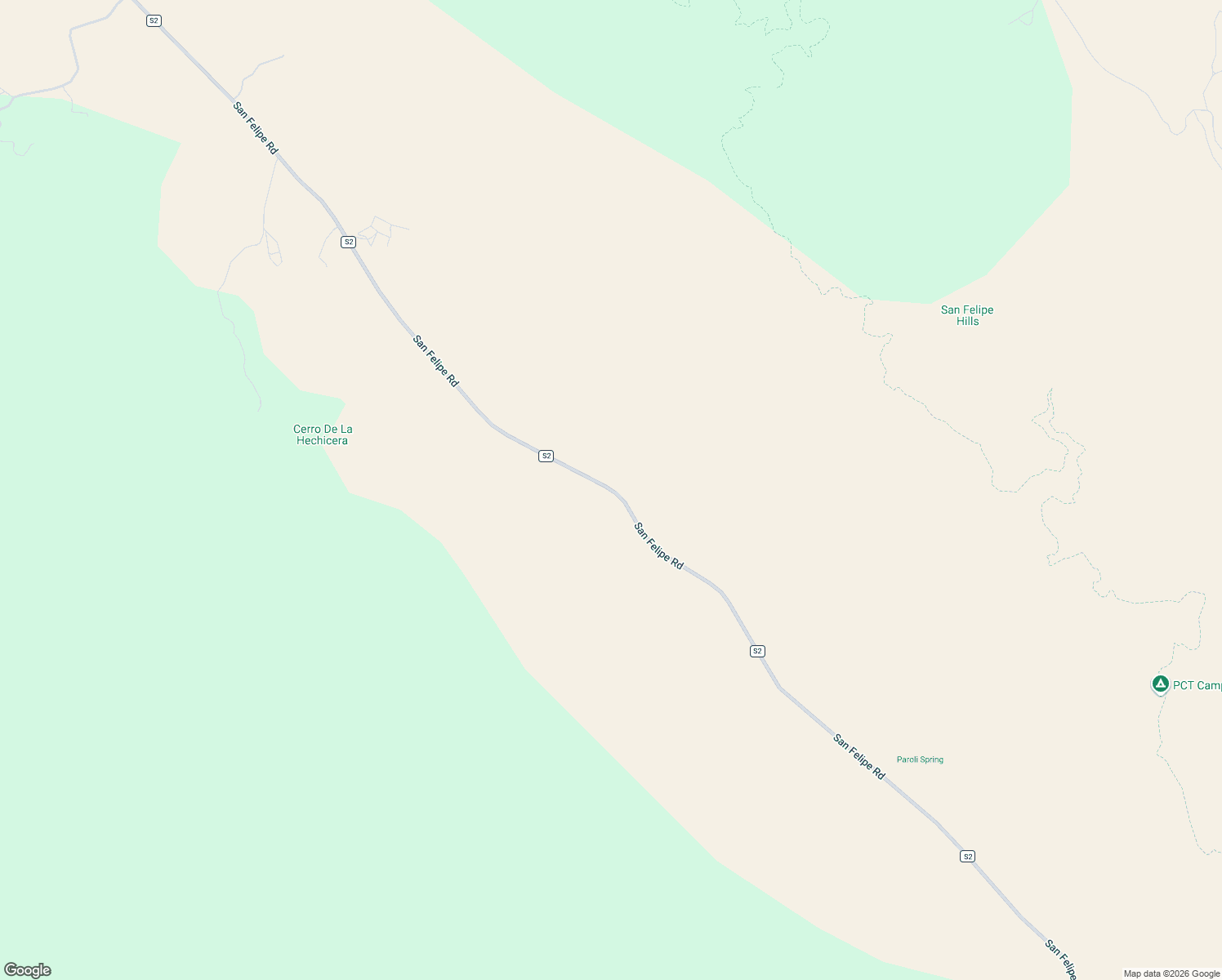 map of restaurants, bars, coffee shops, grocery stores, and more near San Felipe Road in Warner Springs