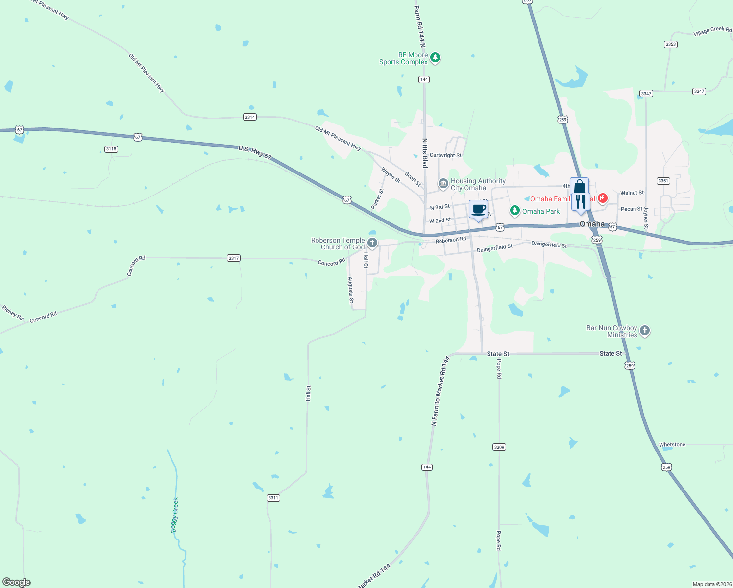 map of restaurants, bars, coffee shops, grocery stores, and more near 306 Hall Street in Omaha