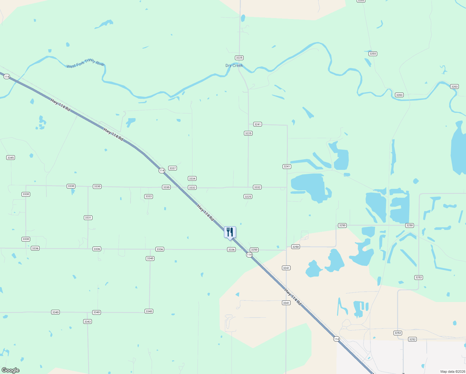 map of restaurants, bars, coffee shops, grocery stores, and more near 373 County Road 3332 in Bridgeport