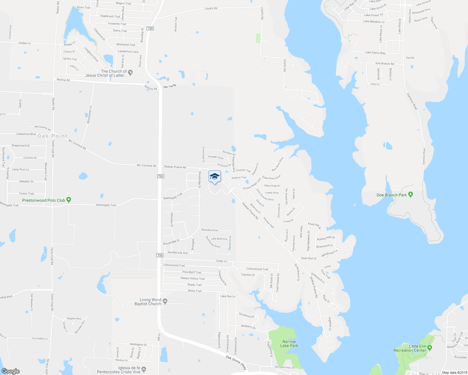 map of restaurants, bars, coffee shops, grocery stores, and more near 9908 Grouse Ridge Lane in Little Elm