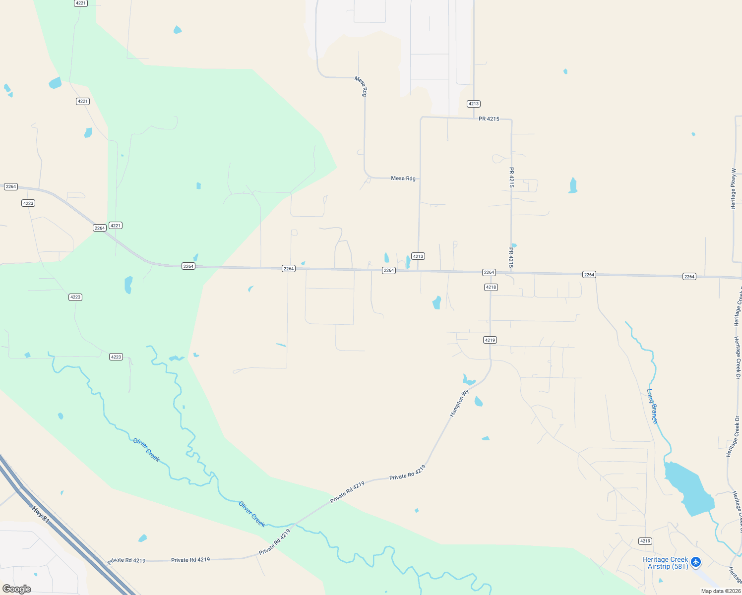 map of restaurants, bars, coffee shops, grocery stores, and more near Pvt Road 4217 in Decatur
