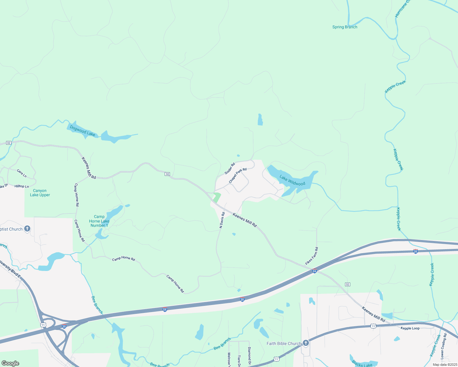 map of restaurants, bars, coffee shops, grocery stores, and more near 14101 Chapel Park Drive in Cottondale