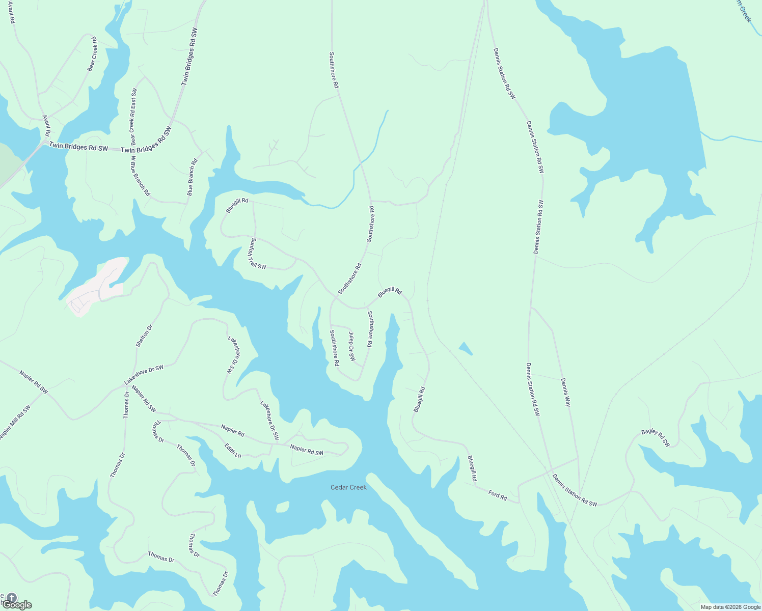 map of restaurants, bars, coffee shops, grocery stores, and more near 247 Bluegill Road in Eatonton