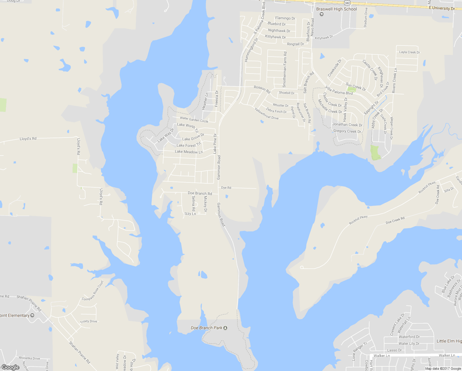 map of restaurants, bars, coffee shops, grocery stores, and more near 395 Dye Road in Little Elm
