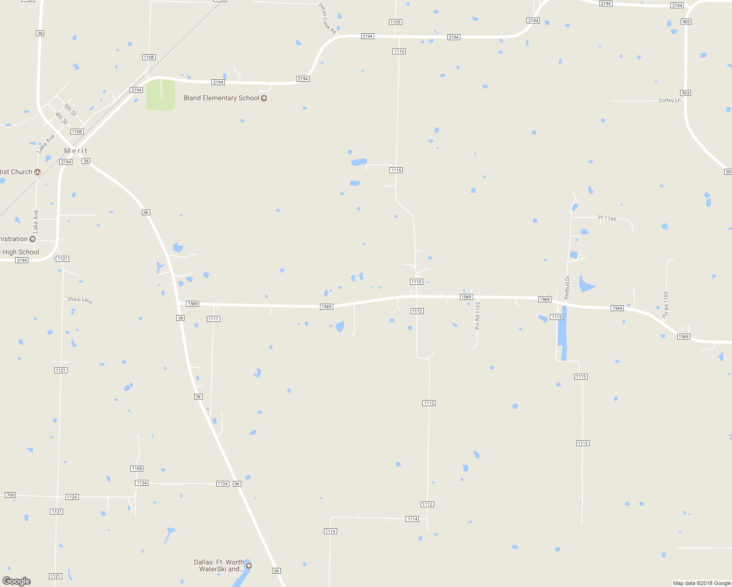 map of restaurants, bars, coffee shops, grocery stores, and more near 4518 Farm to Market Road 1569 in Farmersville