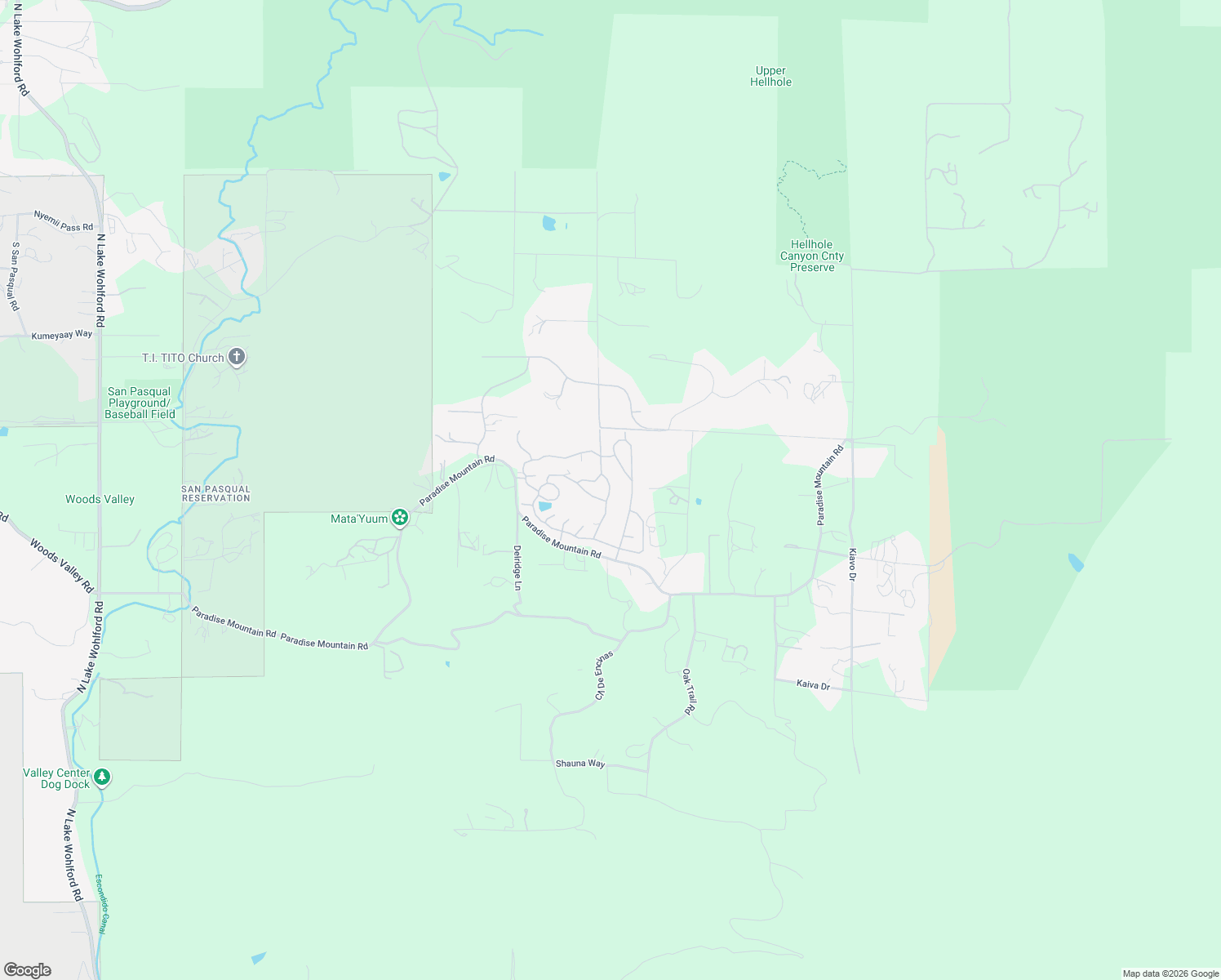 map of restaurants, bars, coffee shops, grocery stores, and more near Skyline Terrace in Valley Center