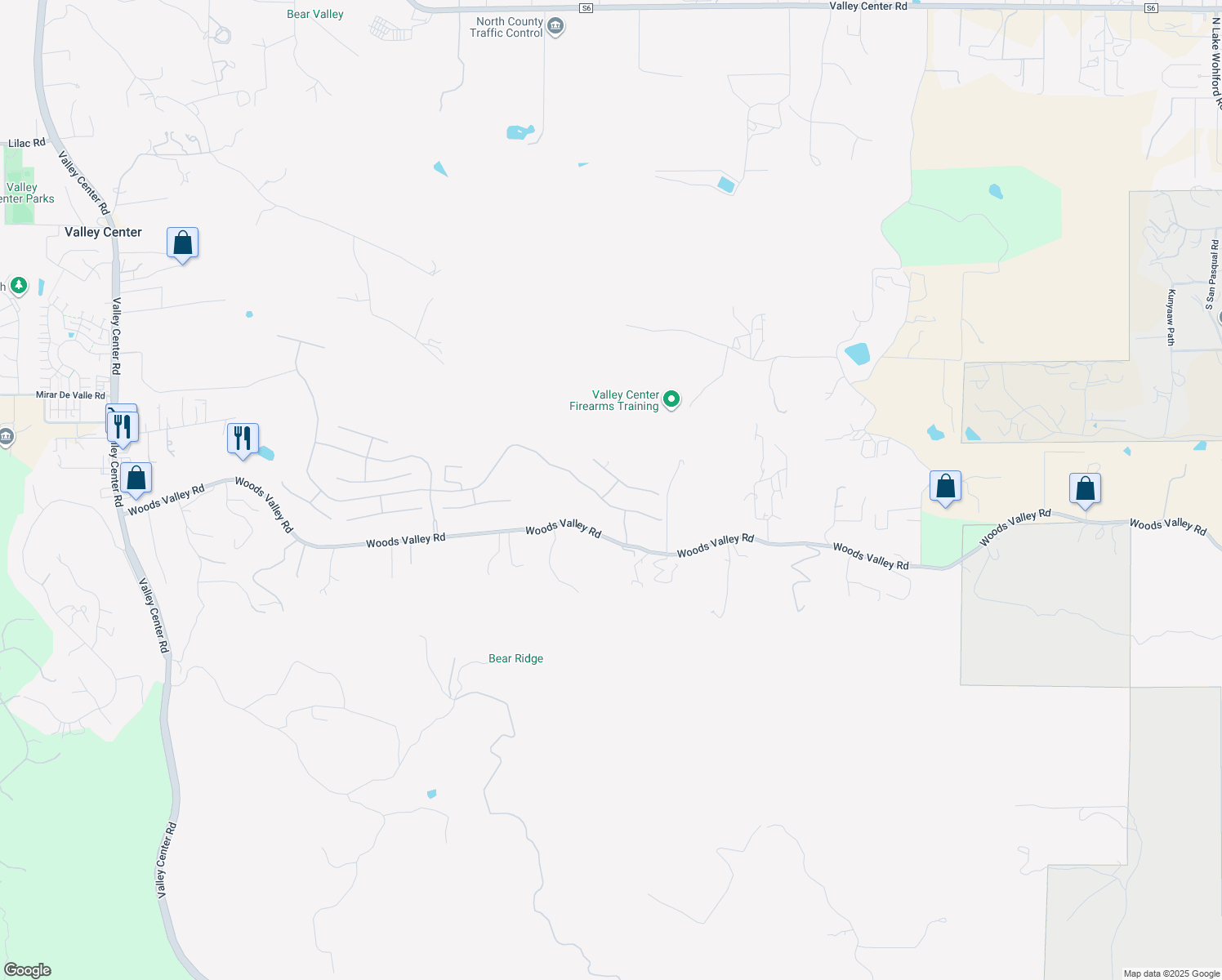 map of restaurants, bars, coffee shops, grocery stores, and more near Inverness Avenue in Valley Center