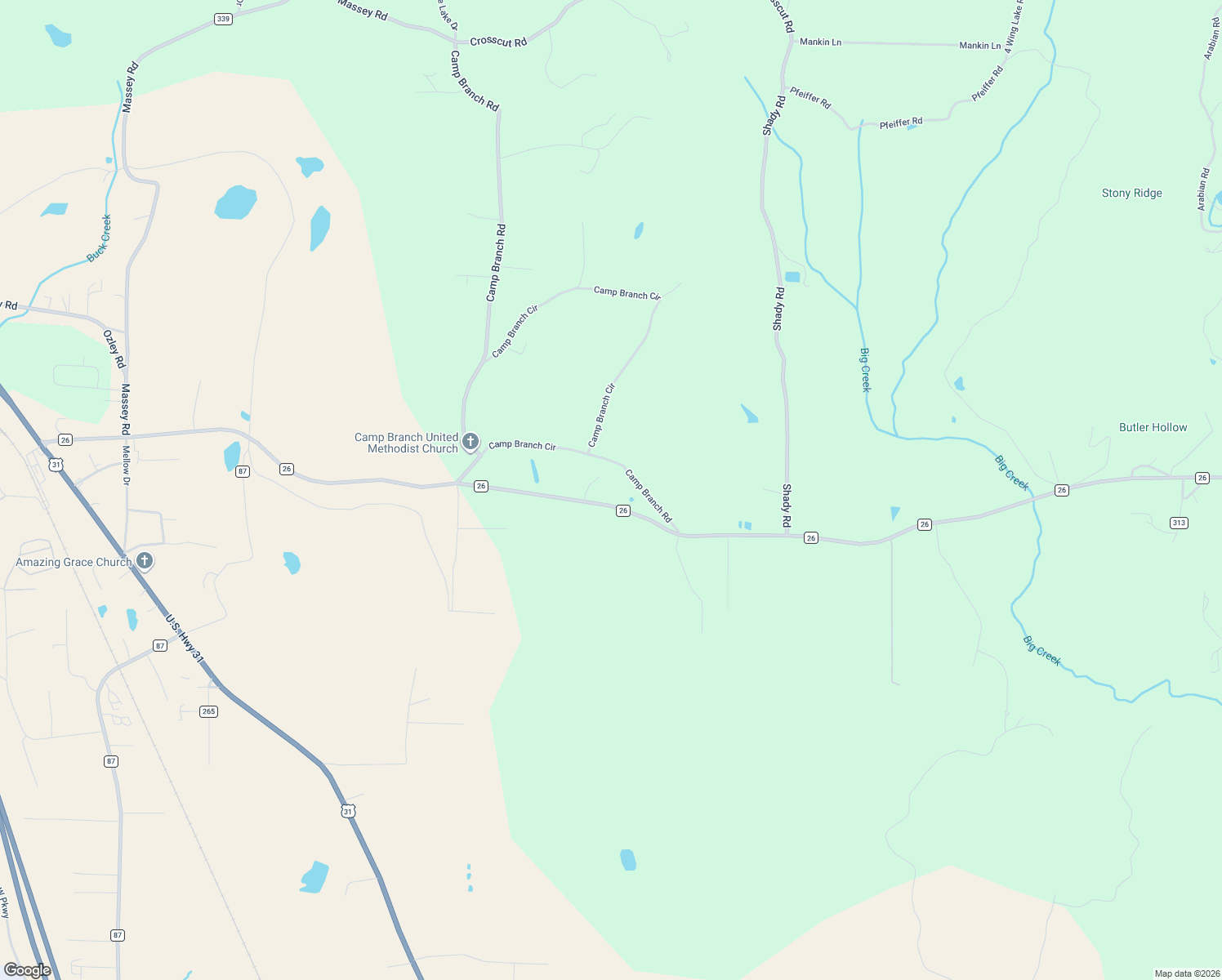 map of restaurants, bars, coffee shops, grocery stores, and more near 1717 County Road 26 in Alabaster