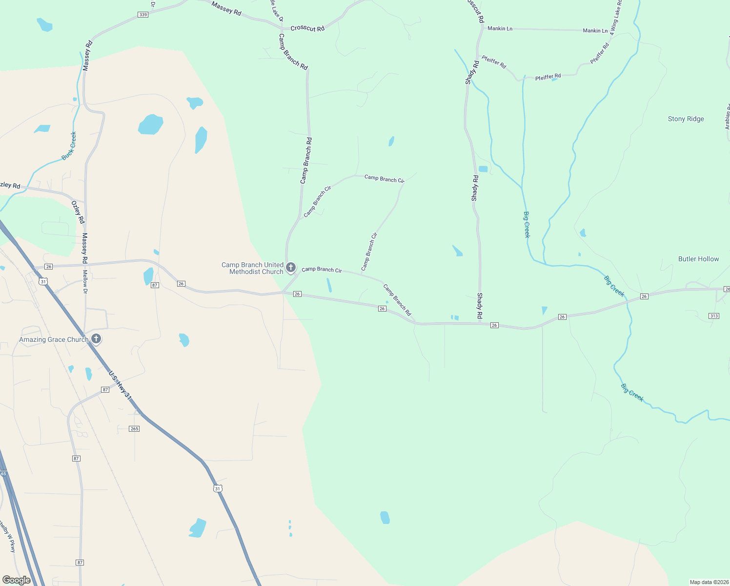 map of restaurants, bars, coffee shops, grocery stores, and more near 1717 County Road 26 in Alabaster