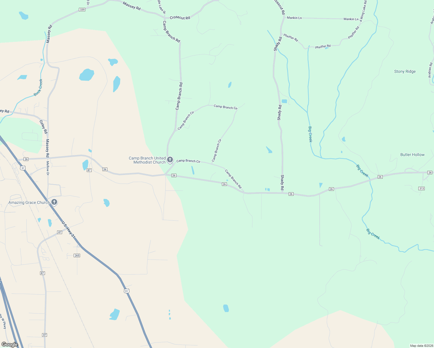 map of restaurants, bars, coffee shops, grocery stores, and more near 1717 County Road 26 in Alabaster