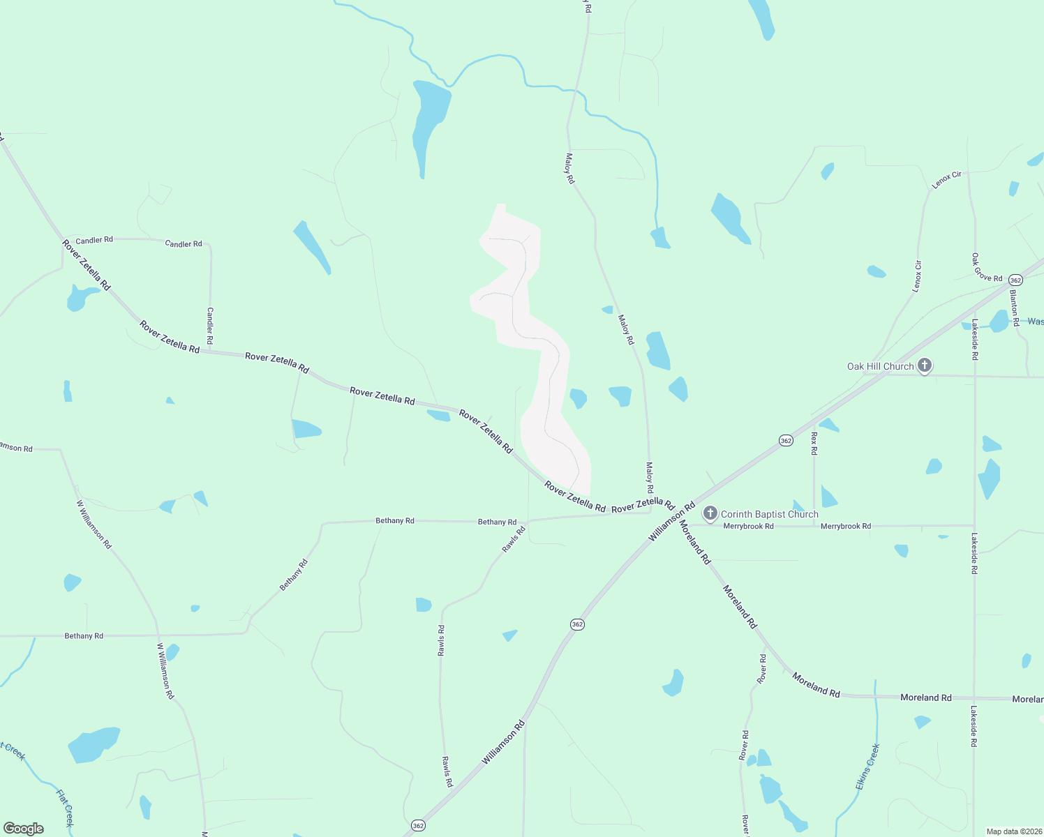 map of restaurants, bars, coffee shops, grocery stores, and more near 1691 Rover Zetella Road in Griffin