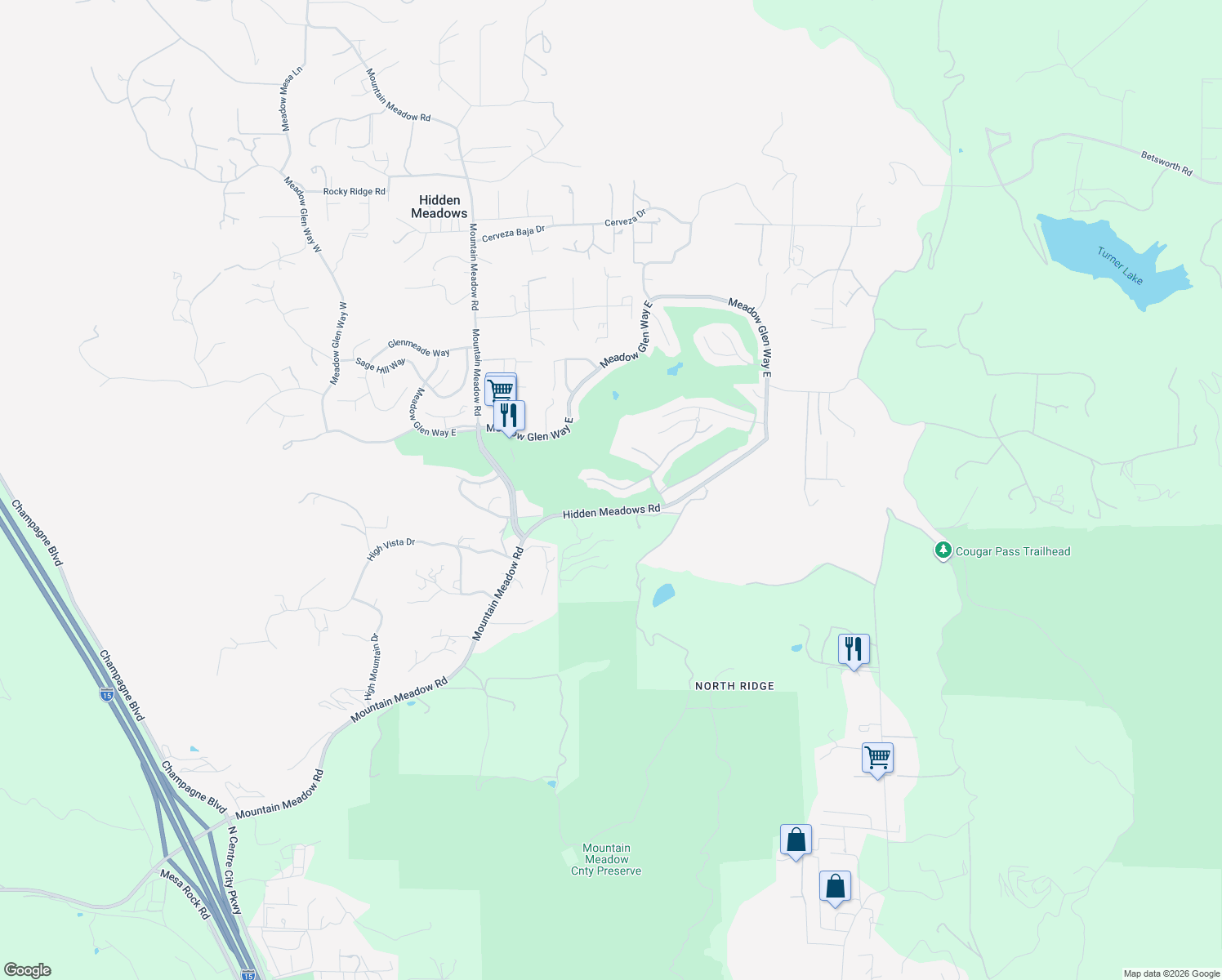 map of restaurants, bars, coffee shops, grocery stores, and more near 10353 Pinion Trail in Escondido