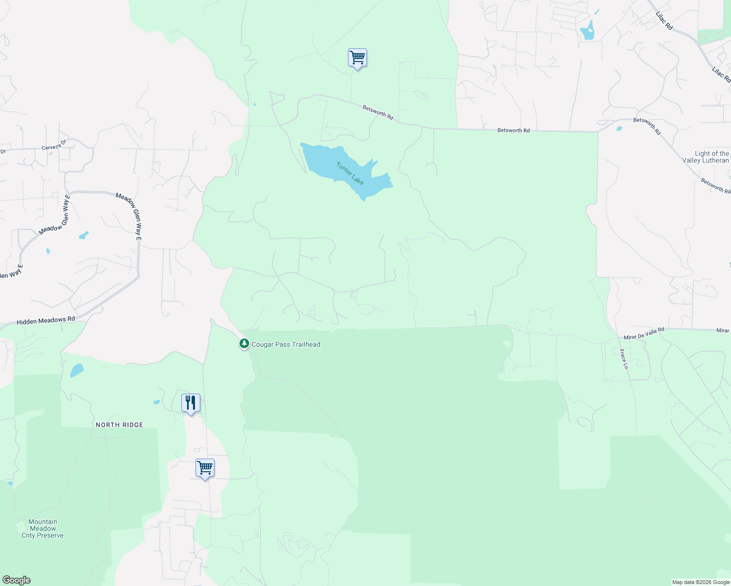 map of restaurants, bars, coffee shops, grocery stores, and more near 11745 Alps Way in Escondido