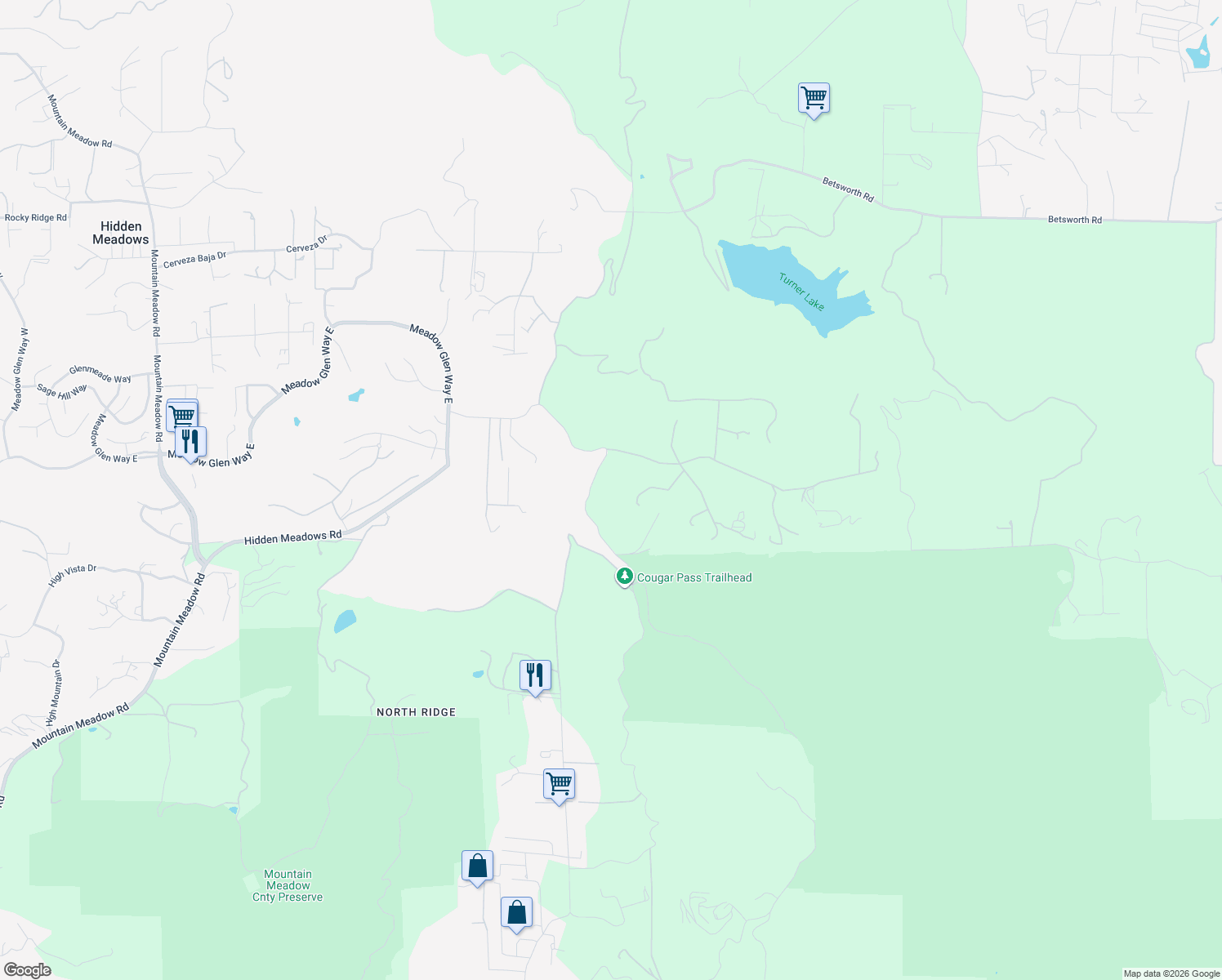 map of restaurants, bars, coffee shops, grocery stores, and more near 27623 Cougar Pass Road in Escondido