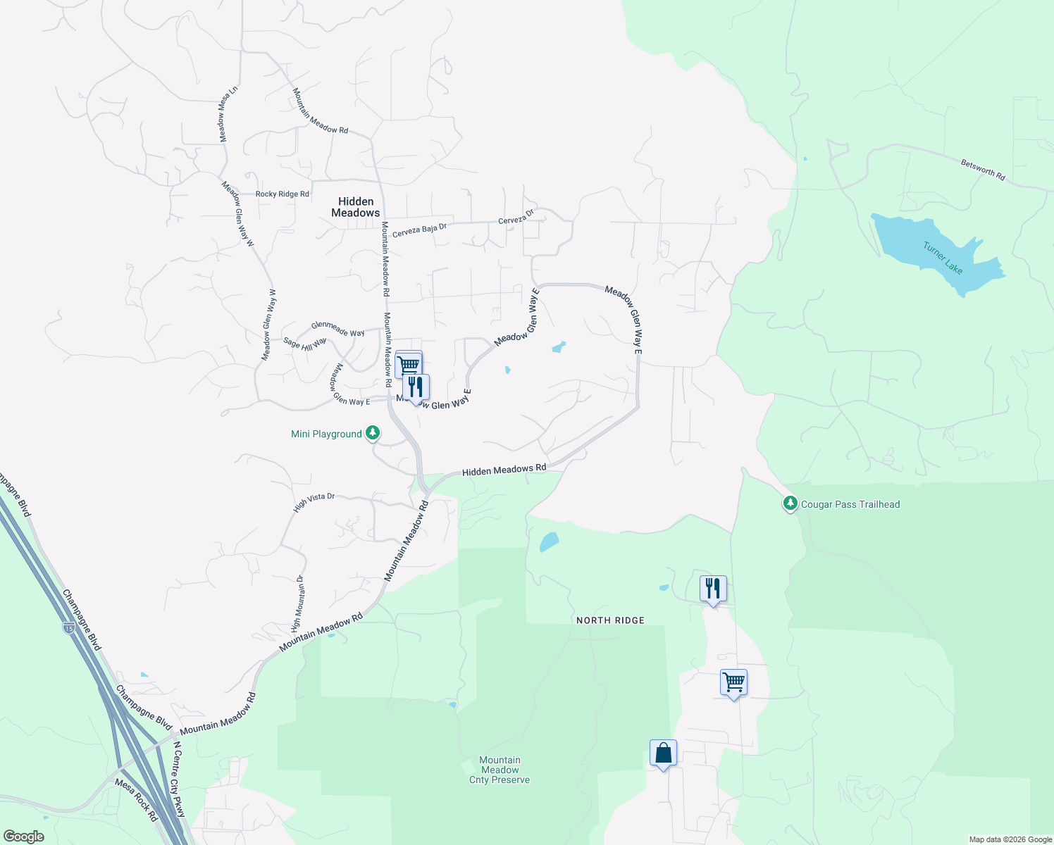map of restaurants, bars, coffee shops, grocery stores, and more near 27844 Sugar Pine Way in Escondido
