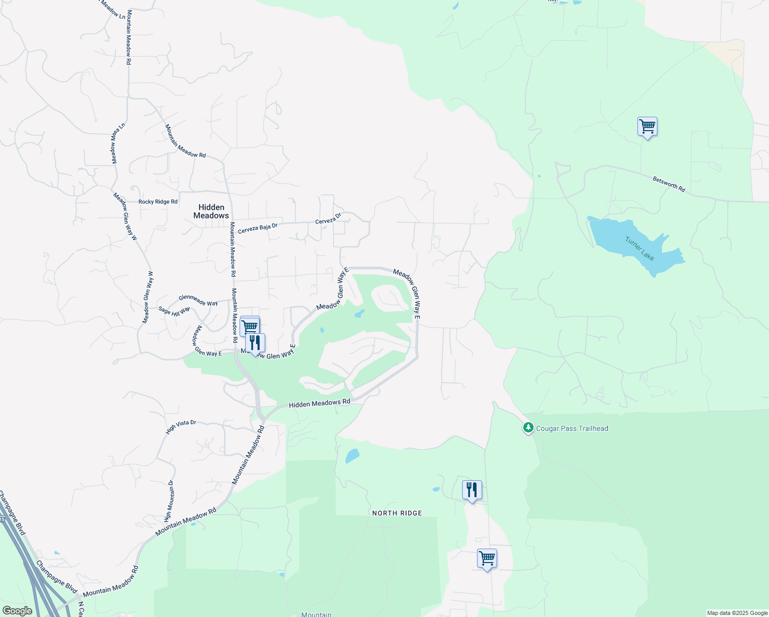 map of restaurants, bars, coffee shops, grocery stores, and more near 10951 Rim Road in Escondido