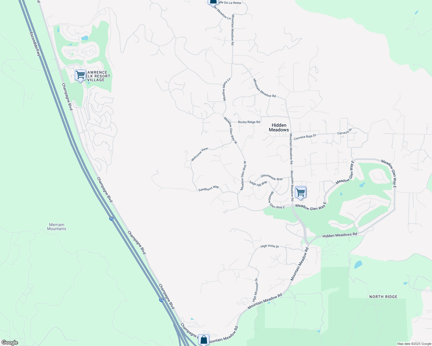 map of restaurants, bars, coffee shops, grocery stores, and more near 13 Sage Hill Way in Escondido