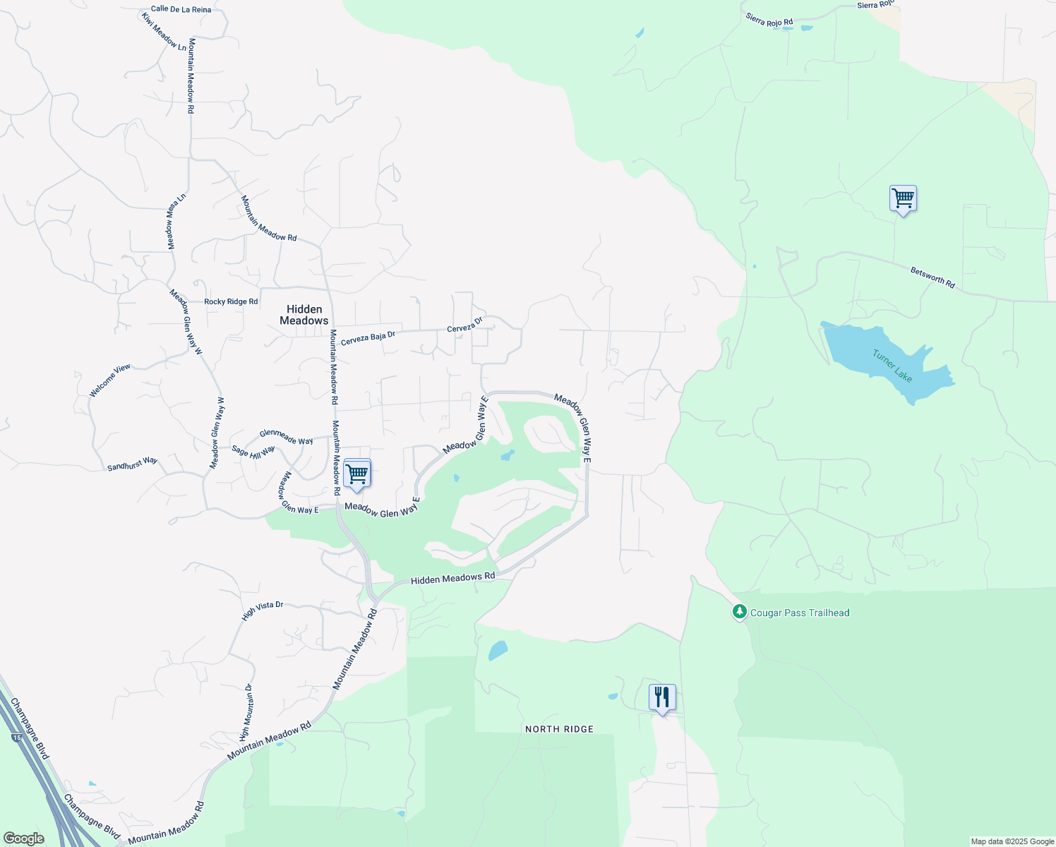 map of restaurants, bars, coffee shops, grocery stores, and more near 10903 Rim Road in Escondido