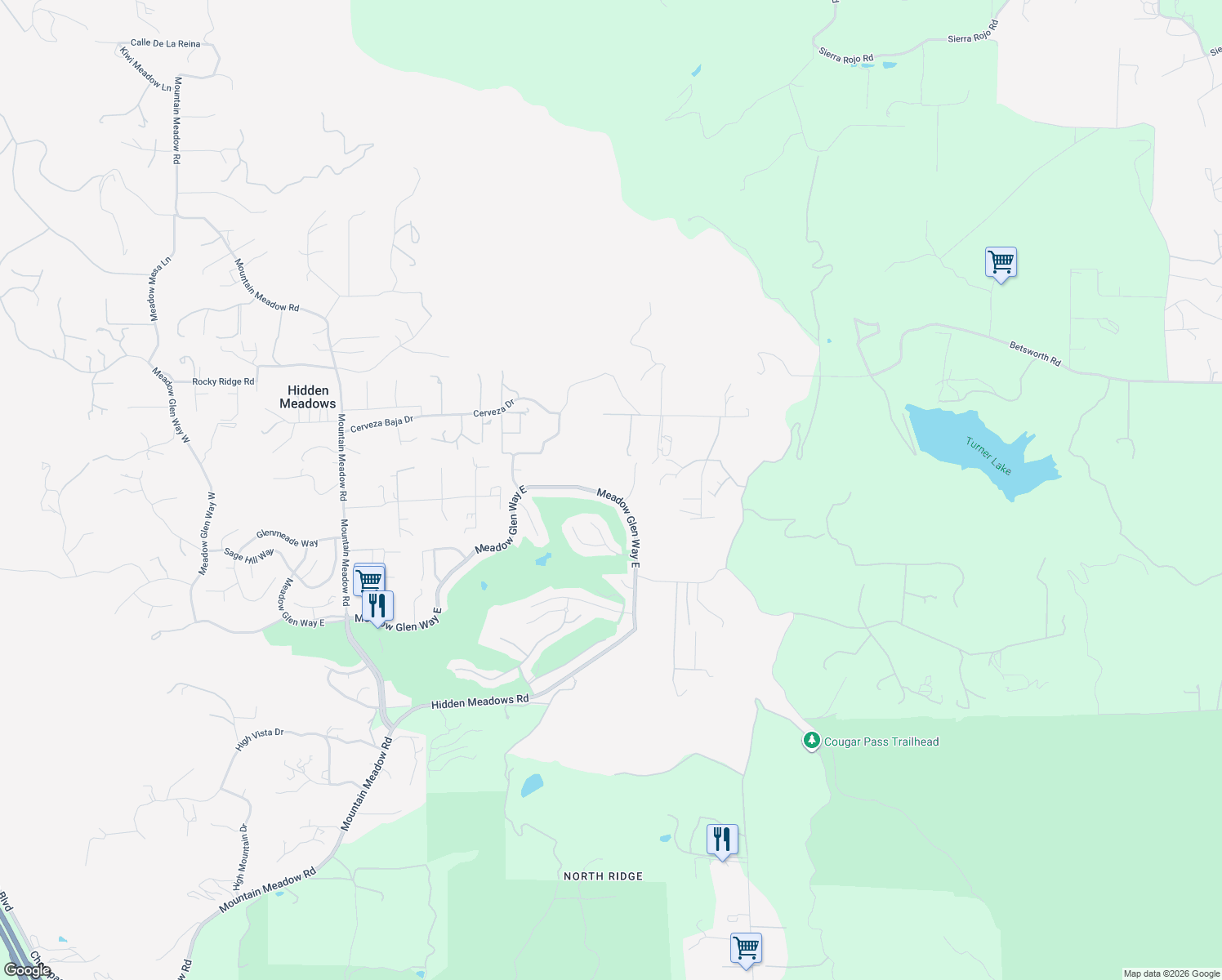 map of restaurants, bars, coffee shops, grocery stores, and more near 10952 Meadow Glen Way East in Escondido