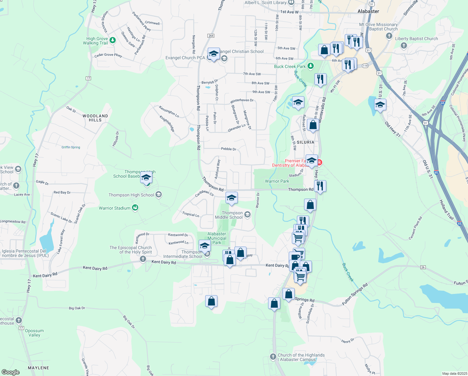 1110 Thompson Road, Alabaster AL Walk Score