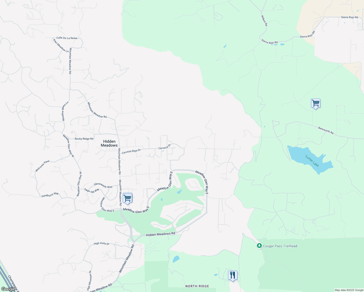map of restaurants, bars, coffee shops, grocery stores, and more near 28410 Faircrest Way in Escondido