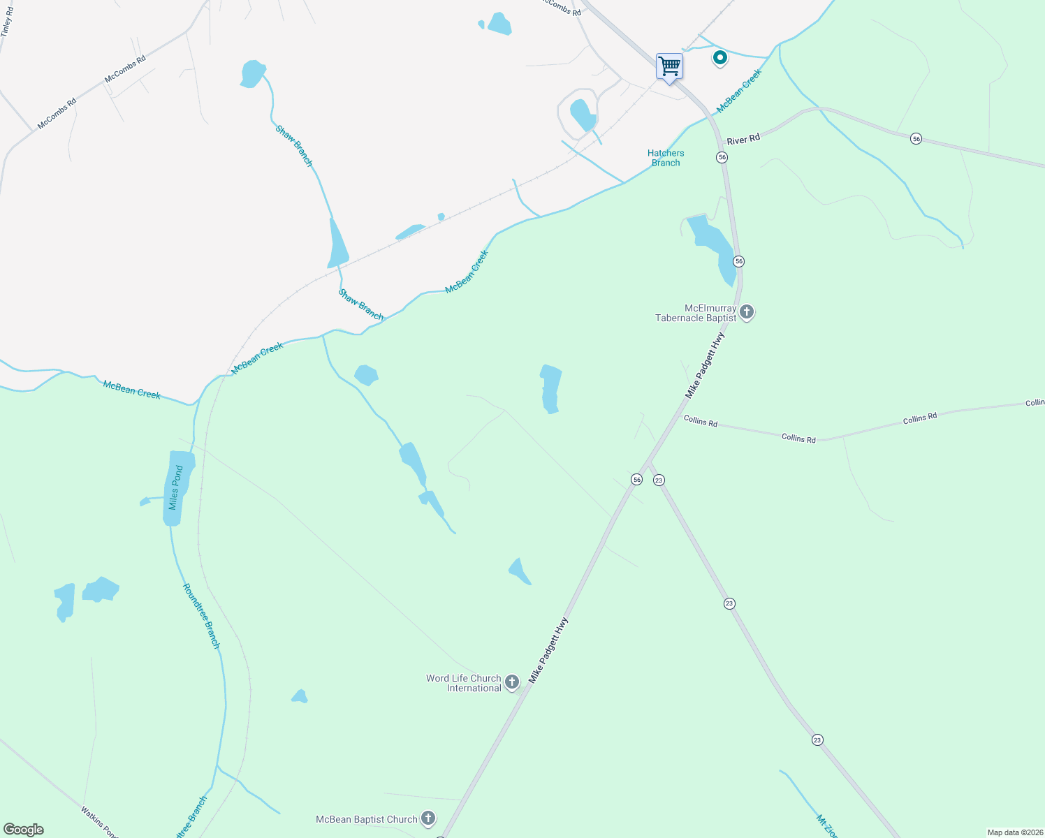 map of restaurants, bars, coffee shops, grocery stores, and more near 338 Ponderosa Road in Waynesboro