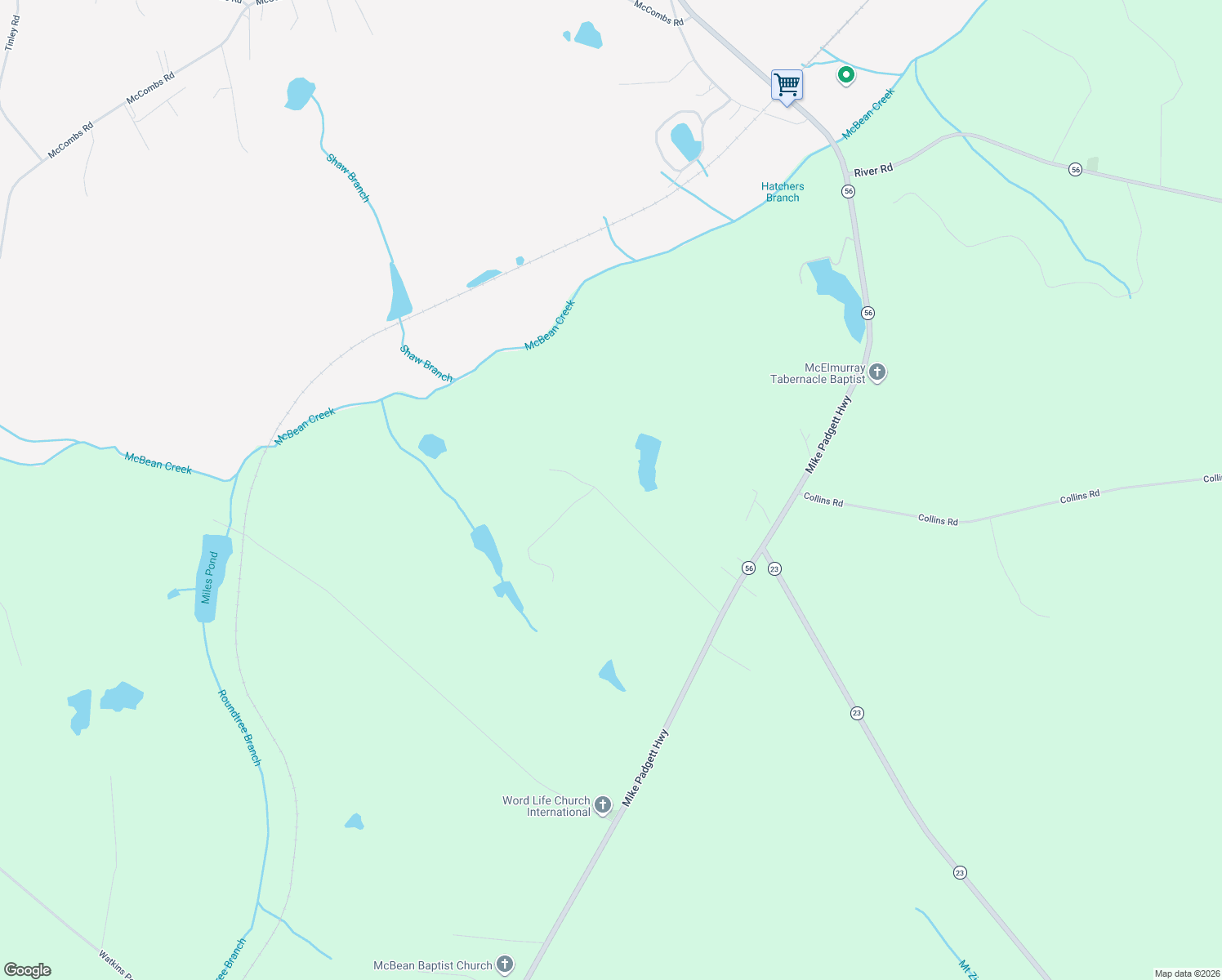 map of restaurants, bars, coffee shops, grocery stores, and more near 338 Ponderosa Road in Waynesboro