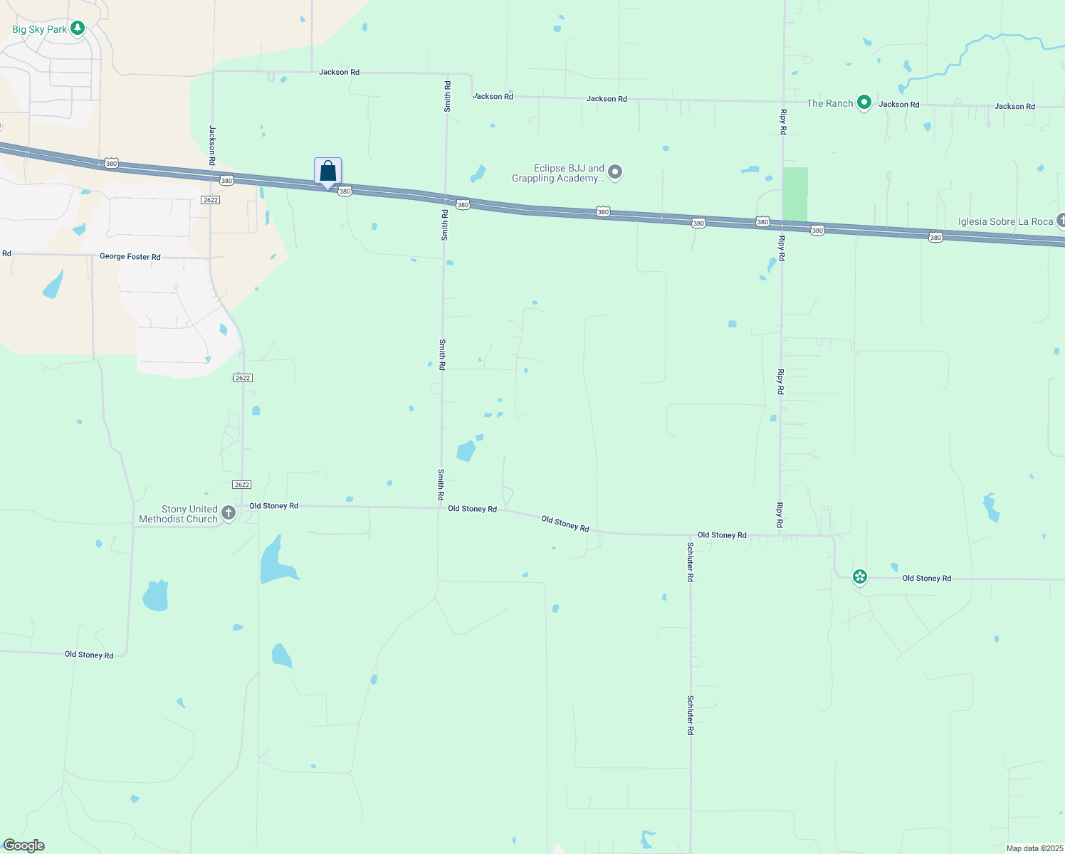 map of restaurants, bars, coffee shops, grocery stores, and more near 1572 Hitchings Road in Ponder